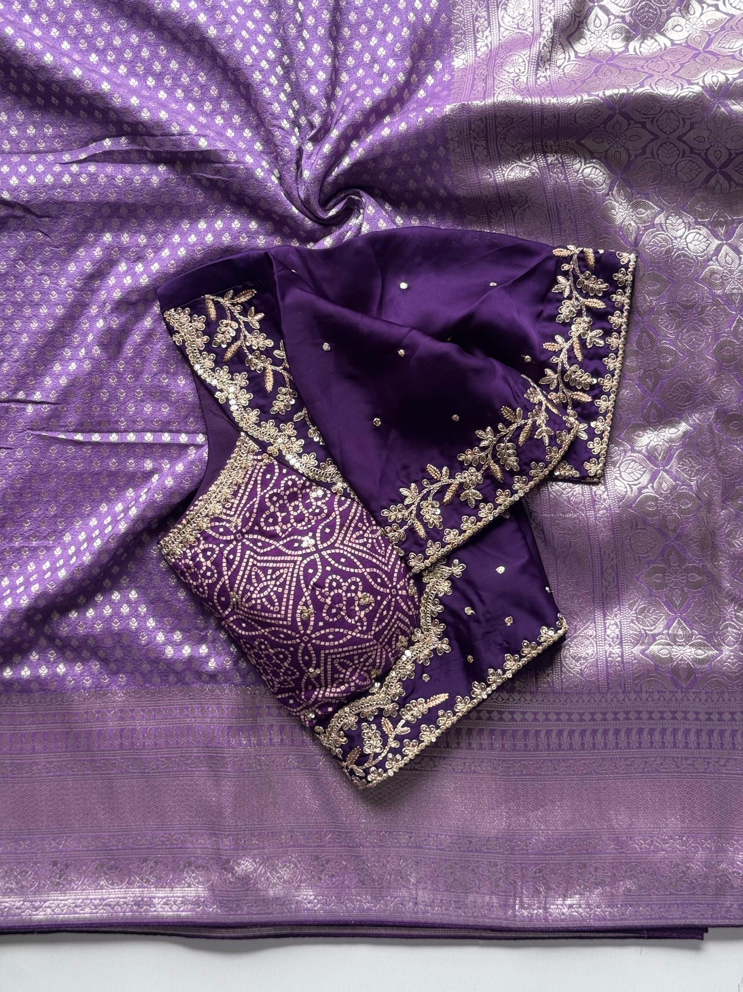 Saanjh Silk Saree(Purple)