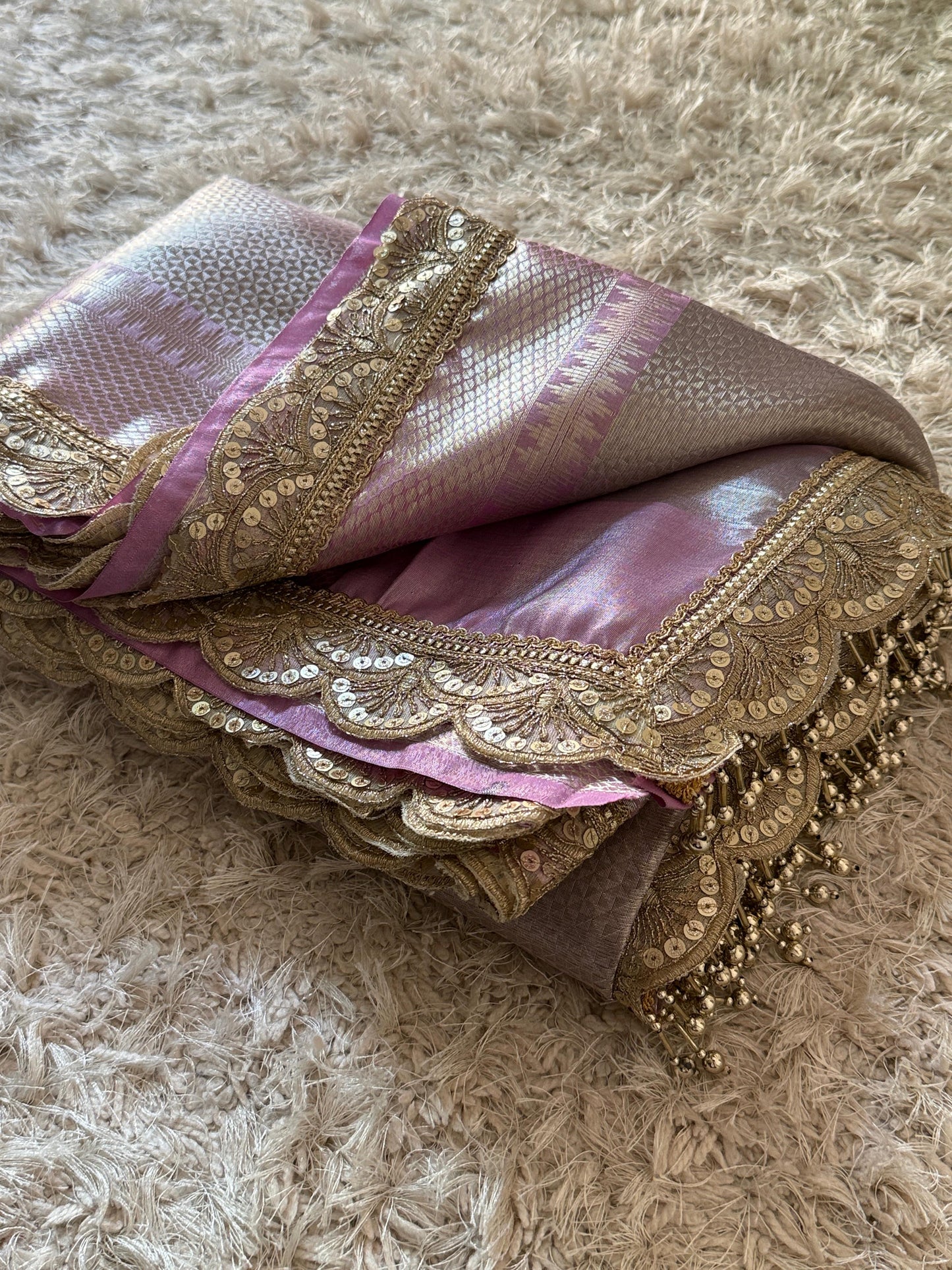 Lilac Noorani Banarasi Tissue Saree