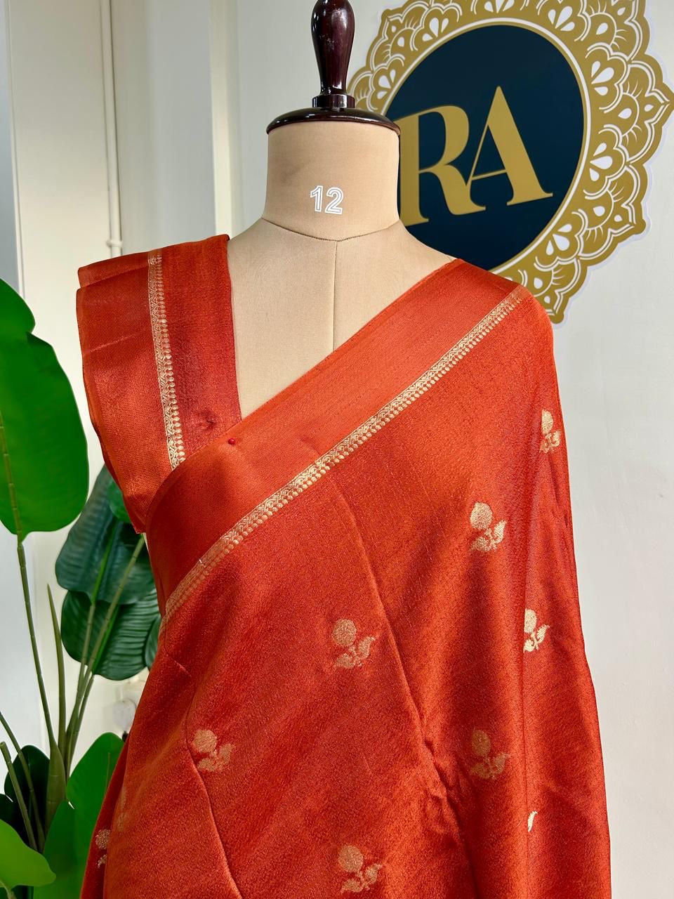 Chandrika Viscose Saree(Rust Orange)