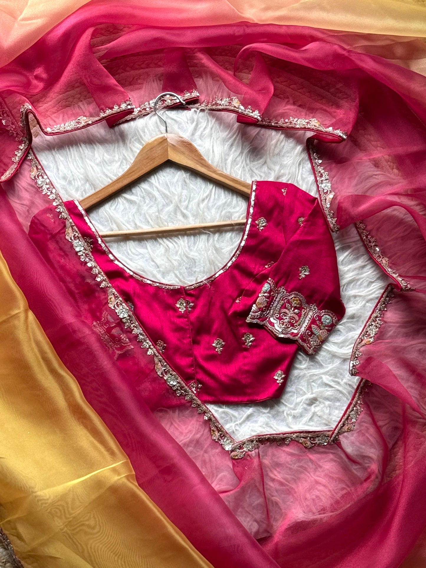 Rosy Ombré Saree