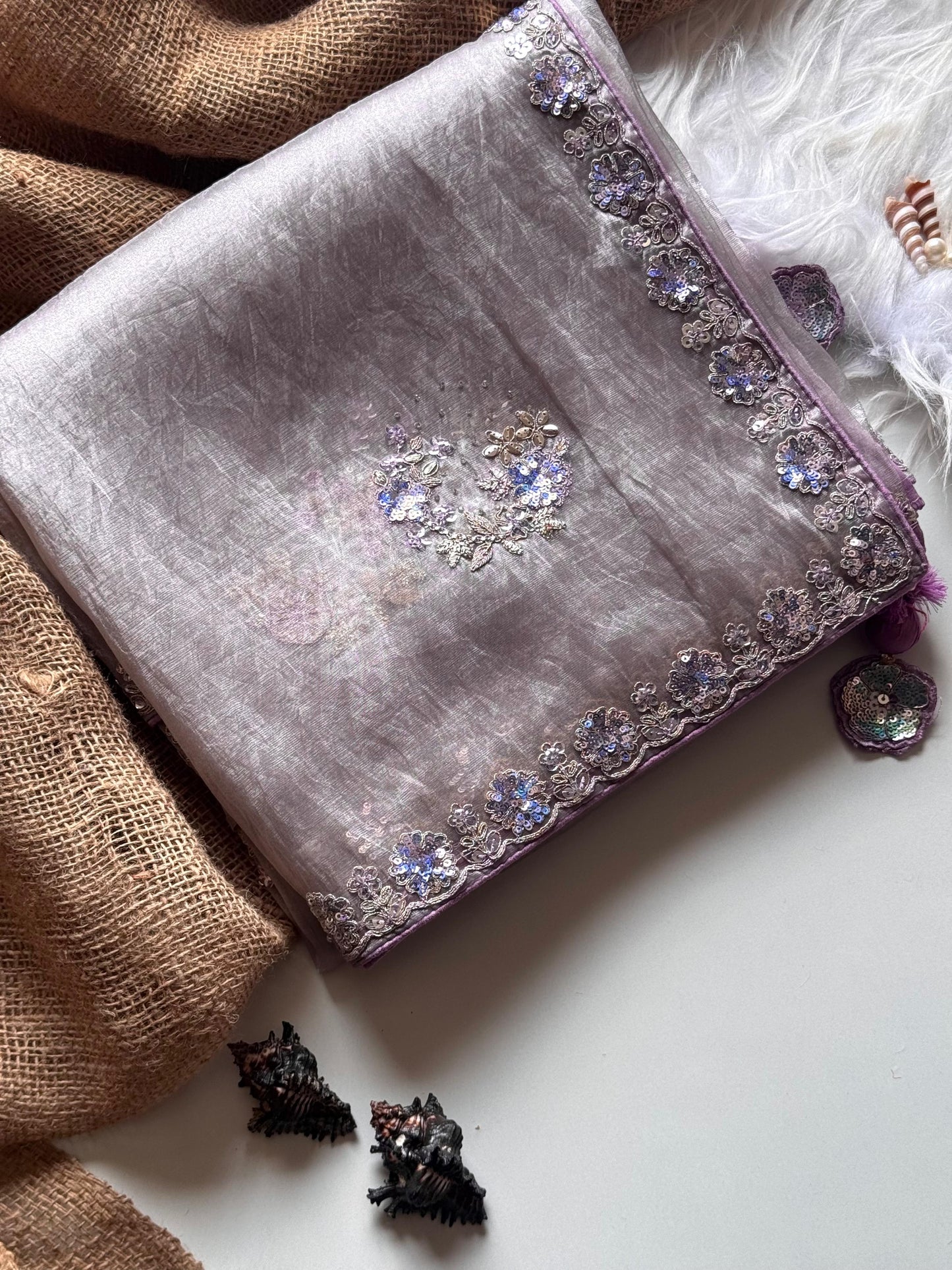 Lavender luxe saree