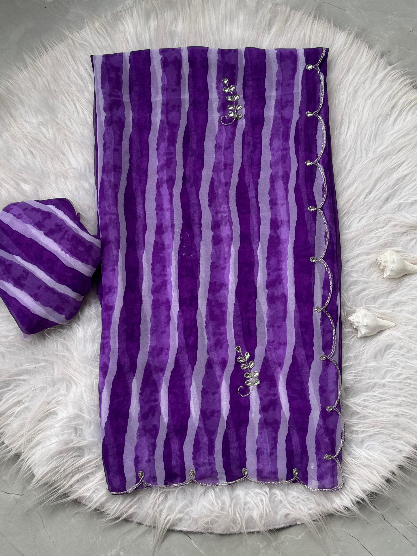 Purple Waves Saree