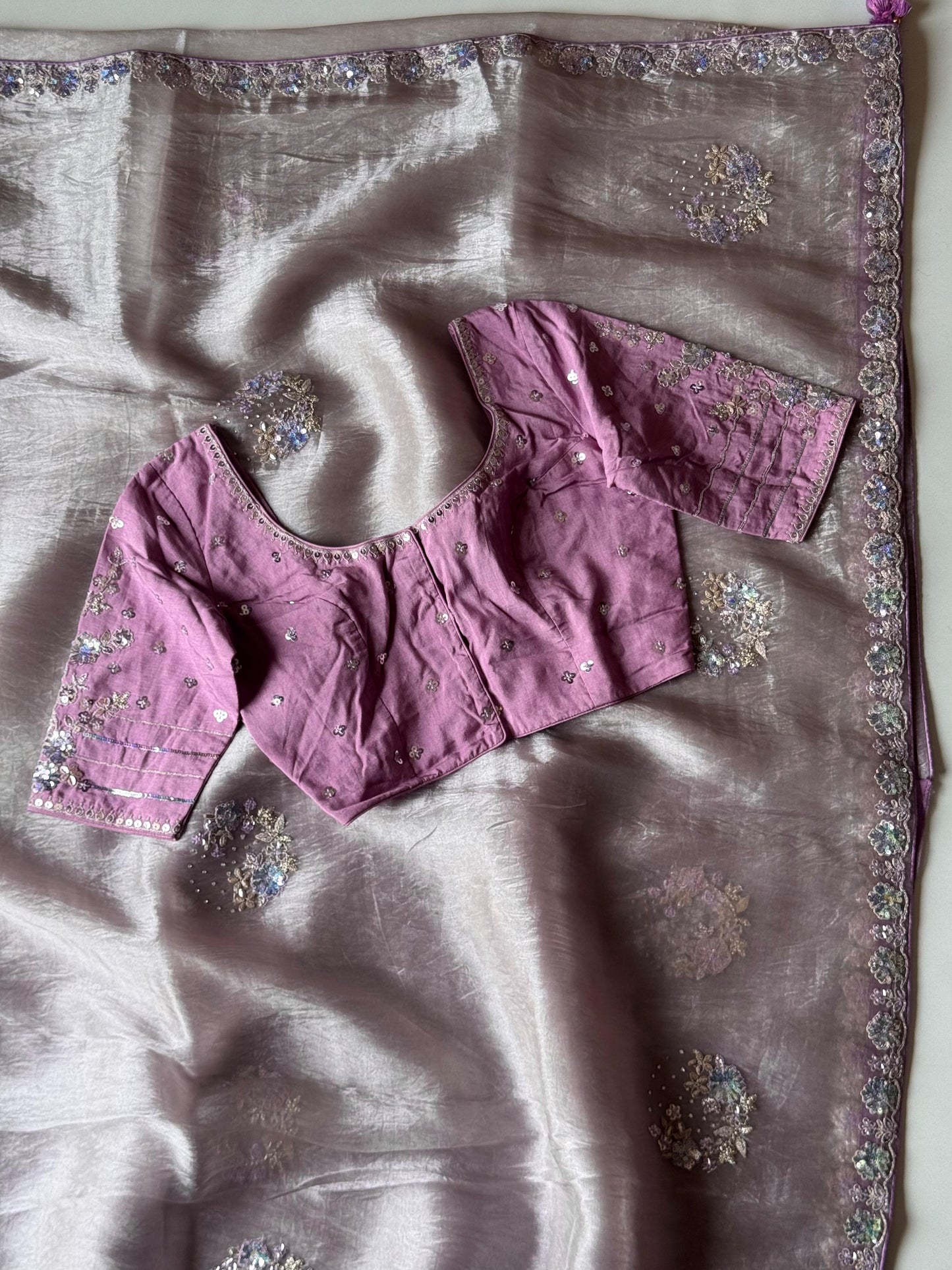 Lavender luxe saree