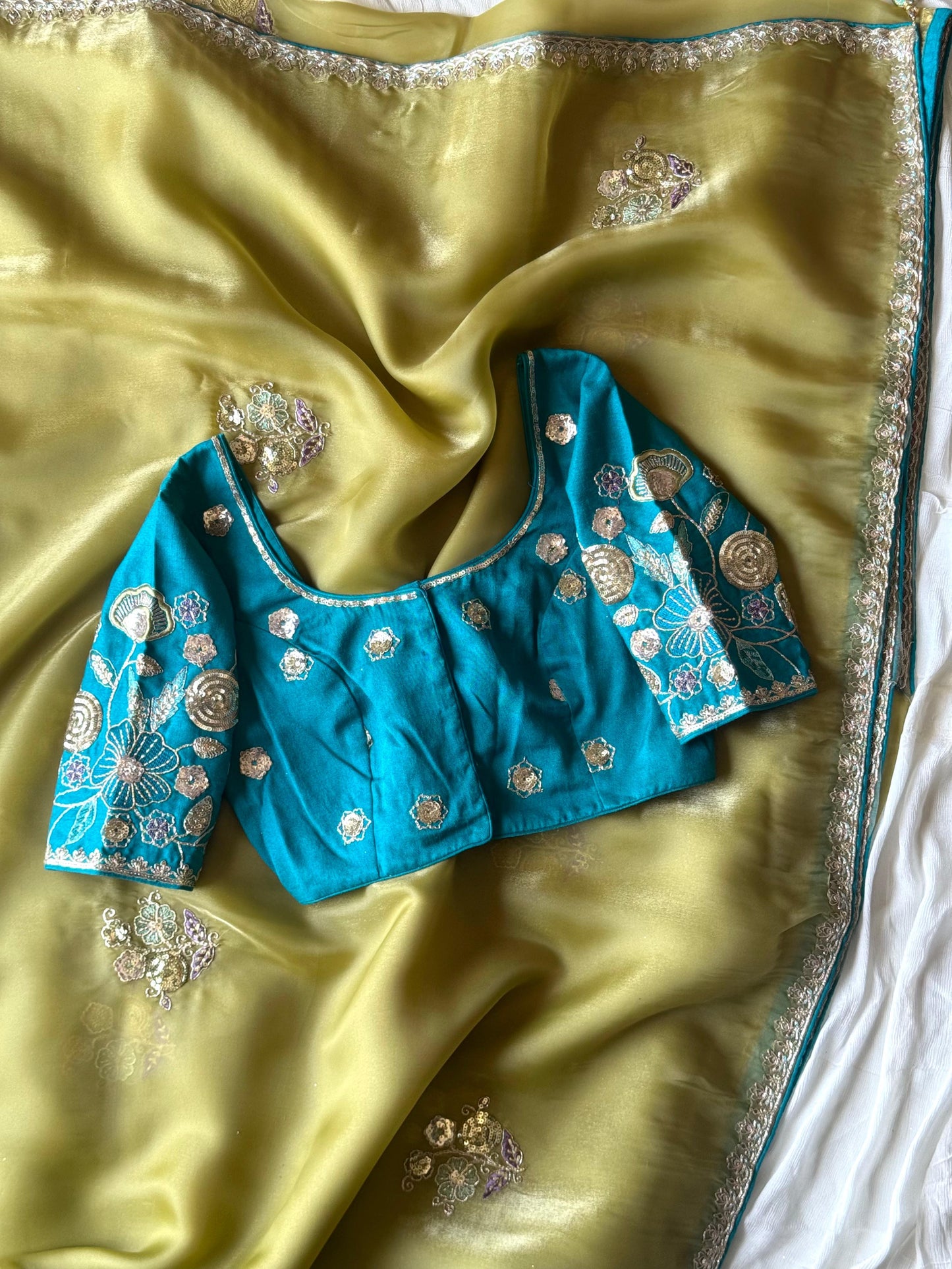 Noor e teal Saree