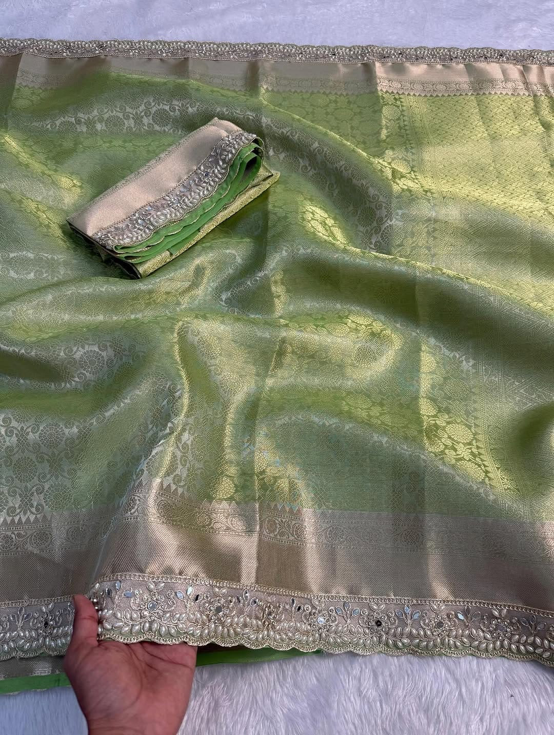 Lime Luxe Saree