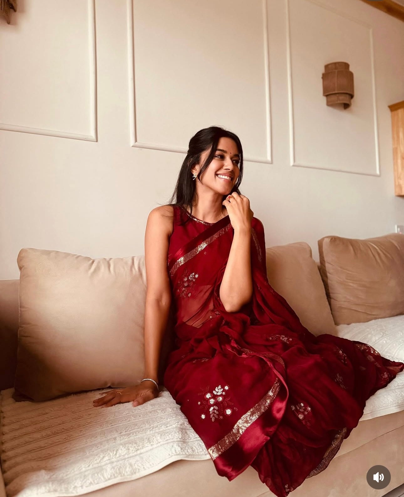 Regal Georgette Saree(Maroon)