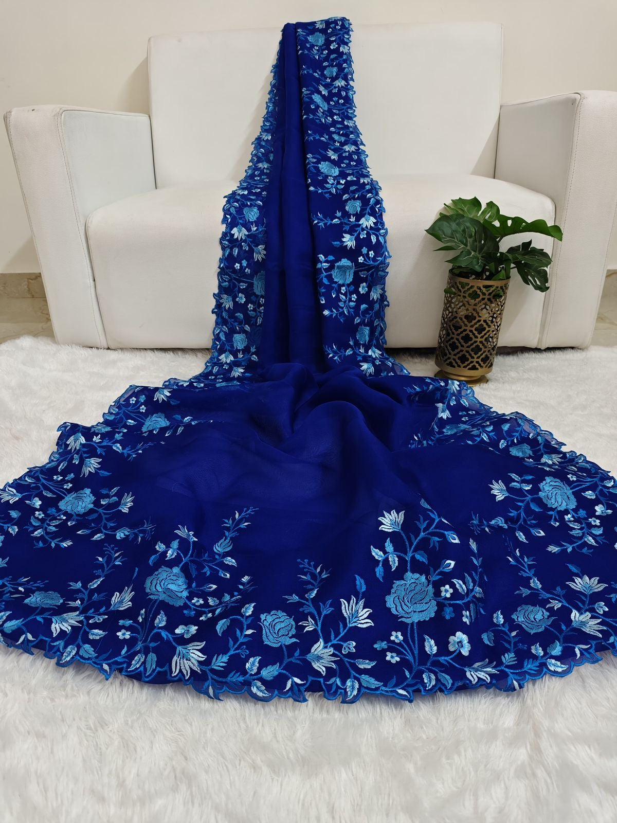 Azure Bloom Saree