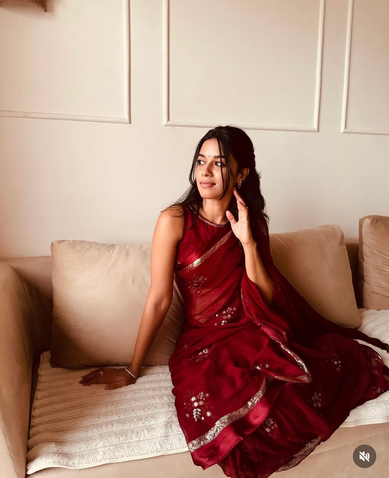 Regal Georgette Saree(Maroon)