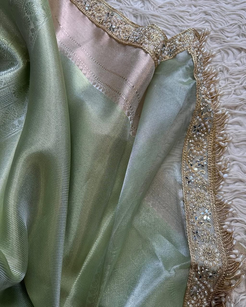 Mint Mohini Banarasi Saree