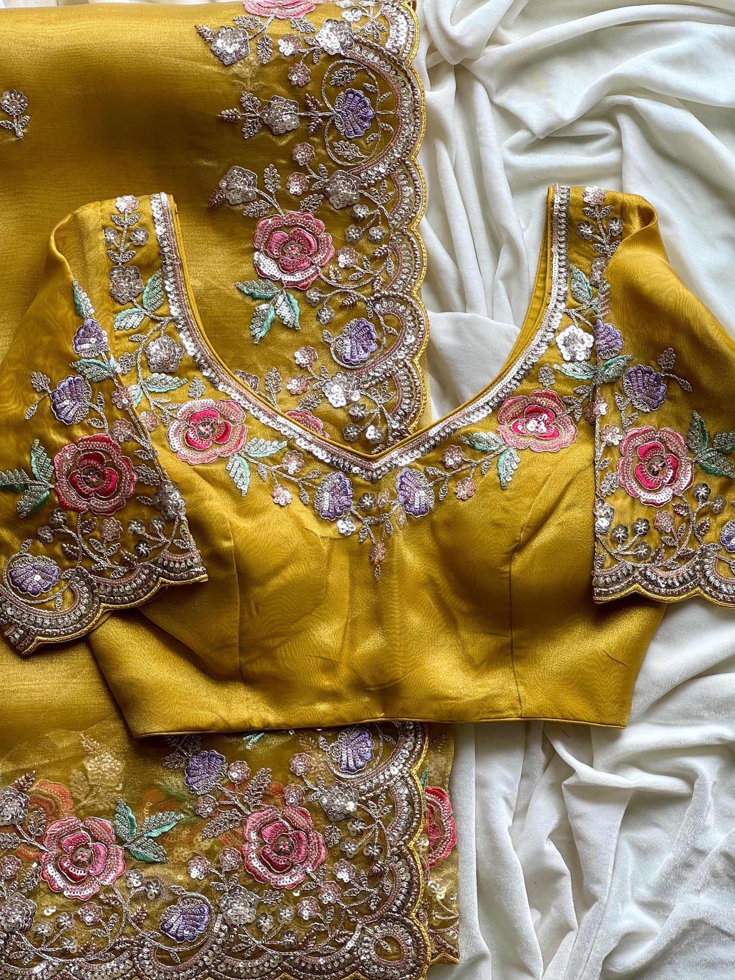 Gulzar Mustard Luxe Saree