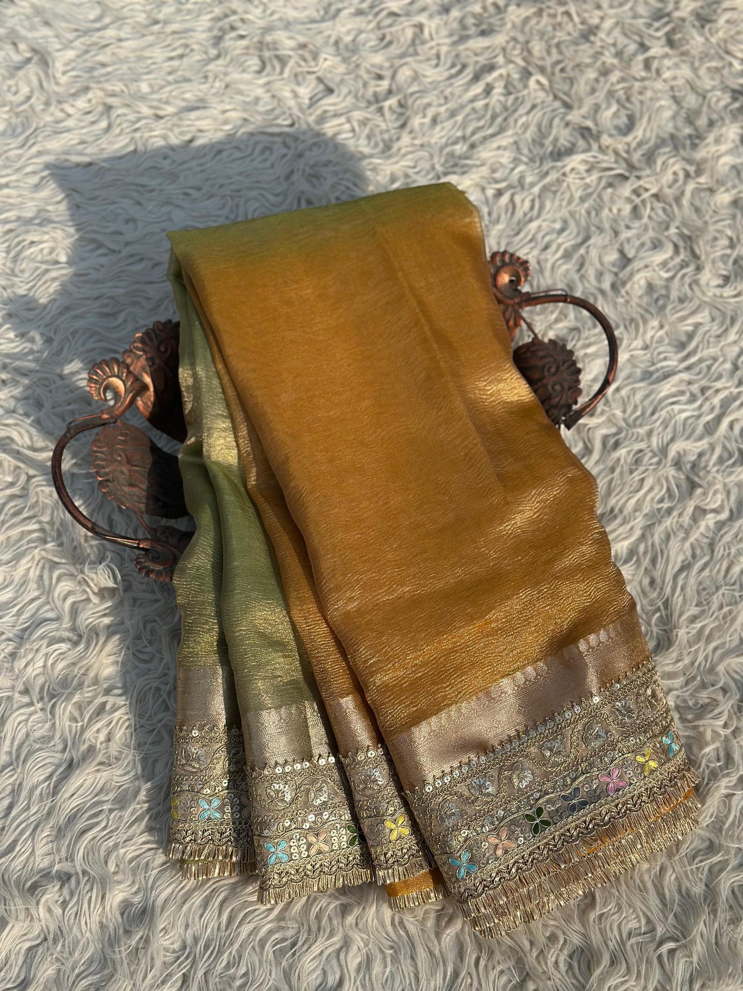 Svarnima Saree(Yellow-Green)