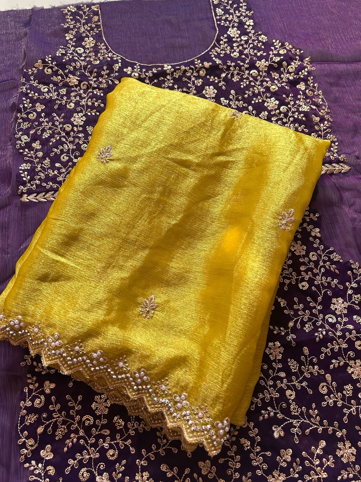 Golden breeze Saree