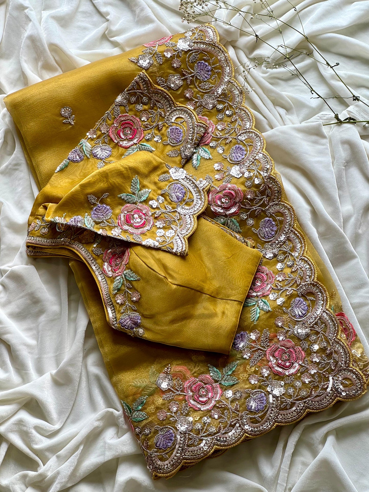 Gulzar Mustard Luxe Saree