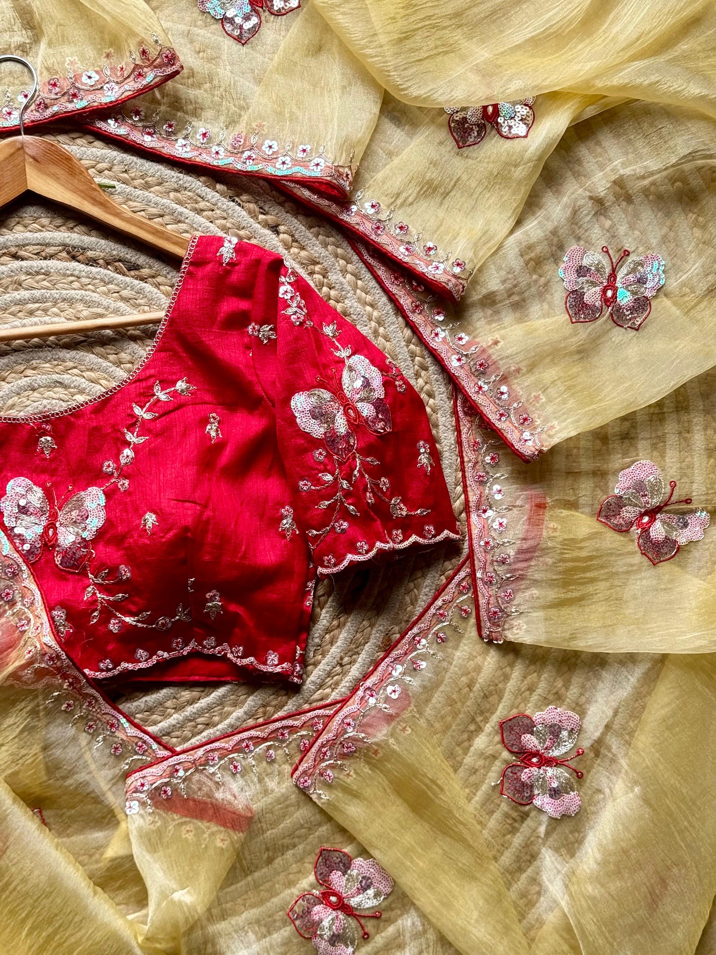 Butterfly Whisper Saree(Yellow)