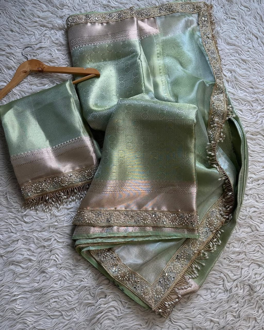 Mint Mohini Banarasi Saree