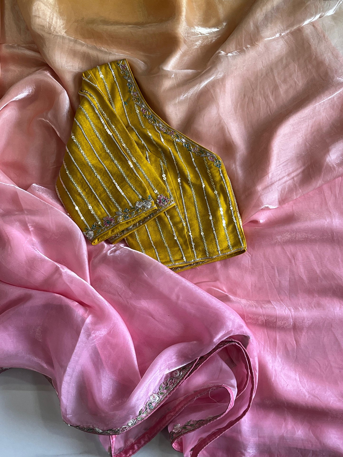 Petel and Glow Saree
