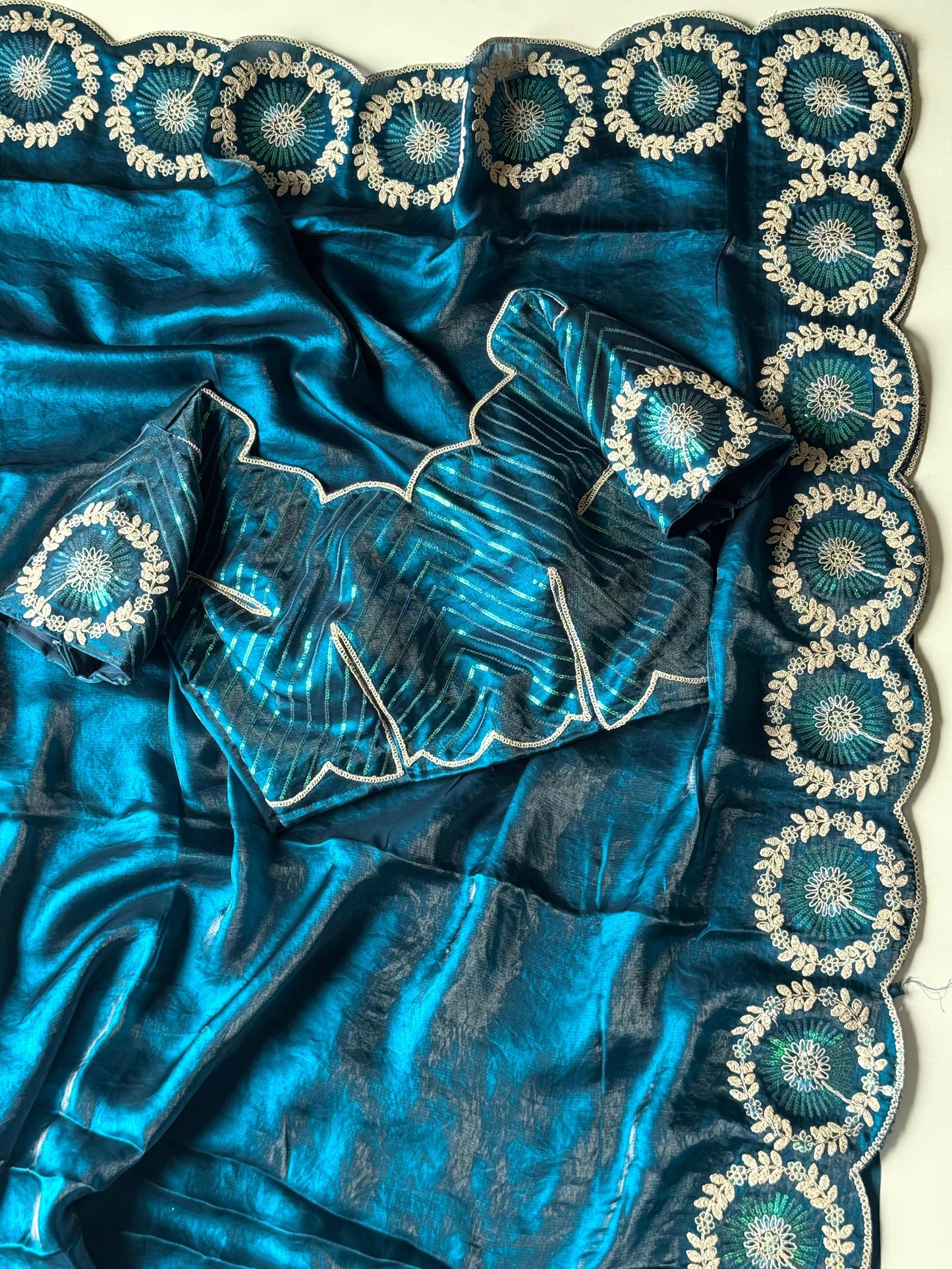 Aqua Elegance Saree