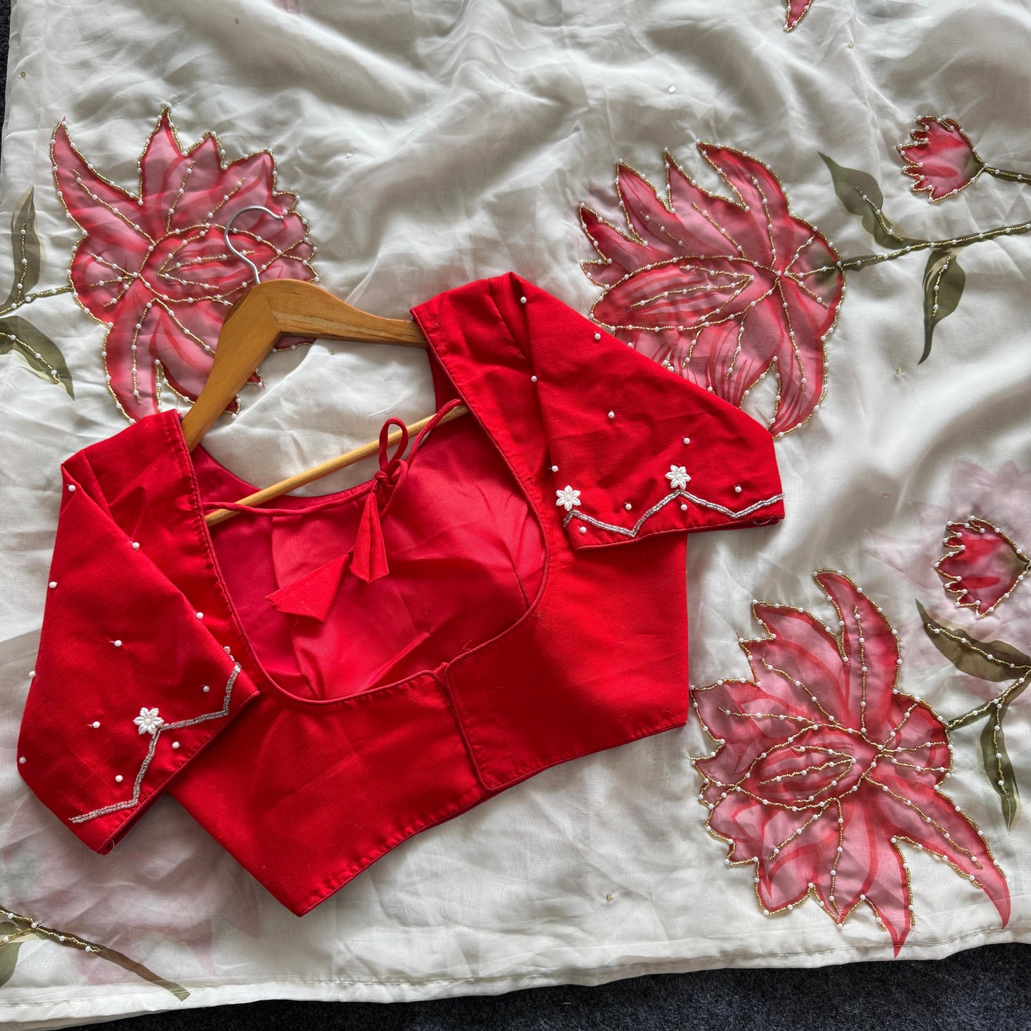 Red Blossom Saree