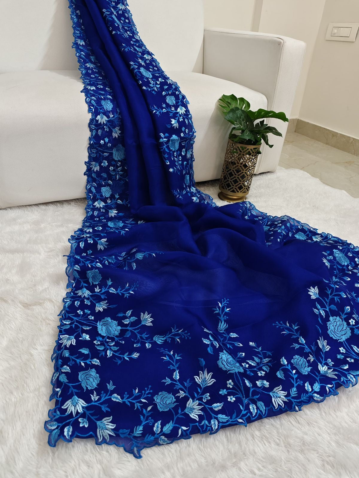 Azure Bloom Saree