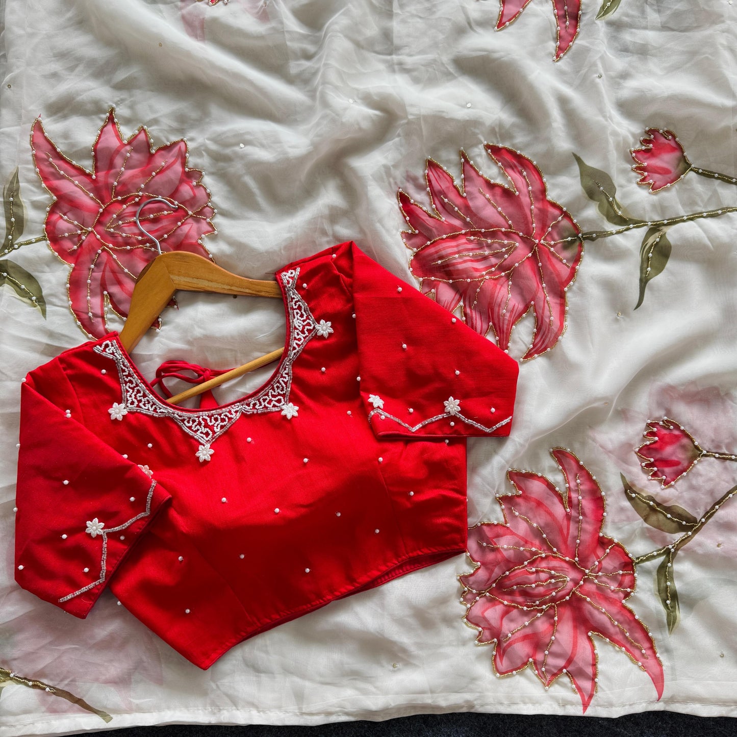 Red Blossom Saree
