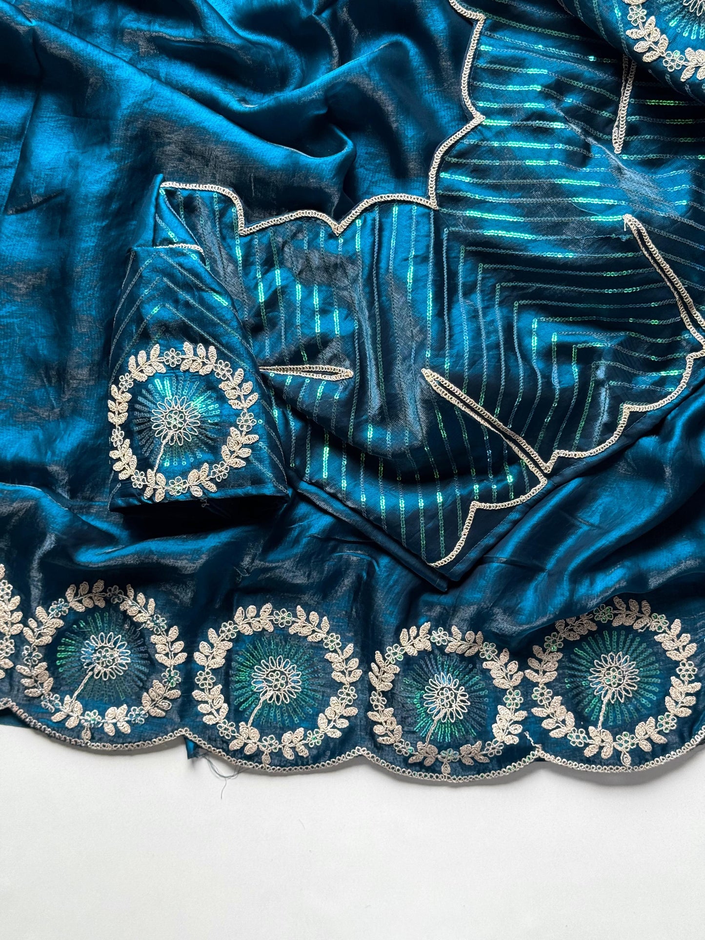 Aqua Elegance Saree