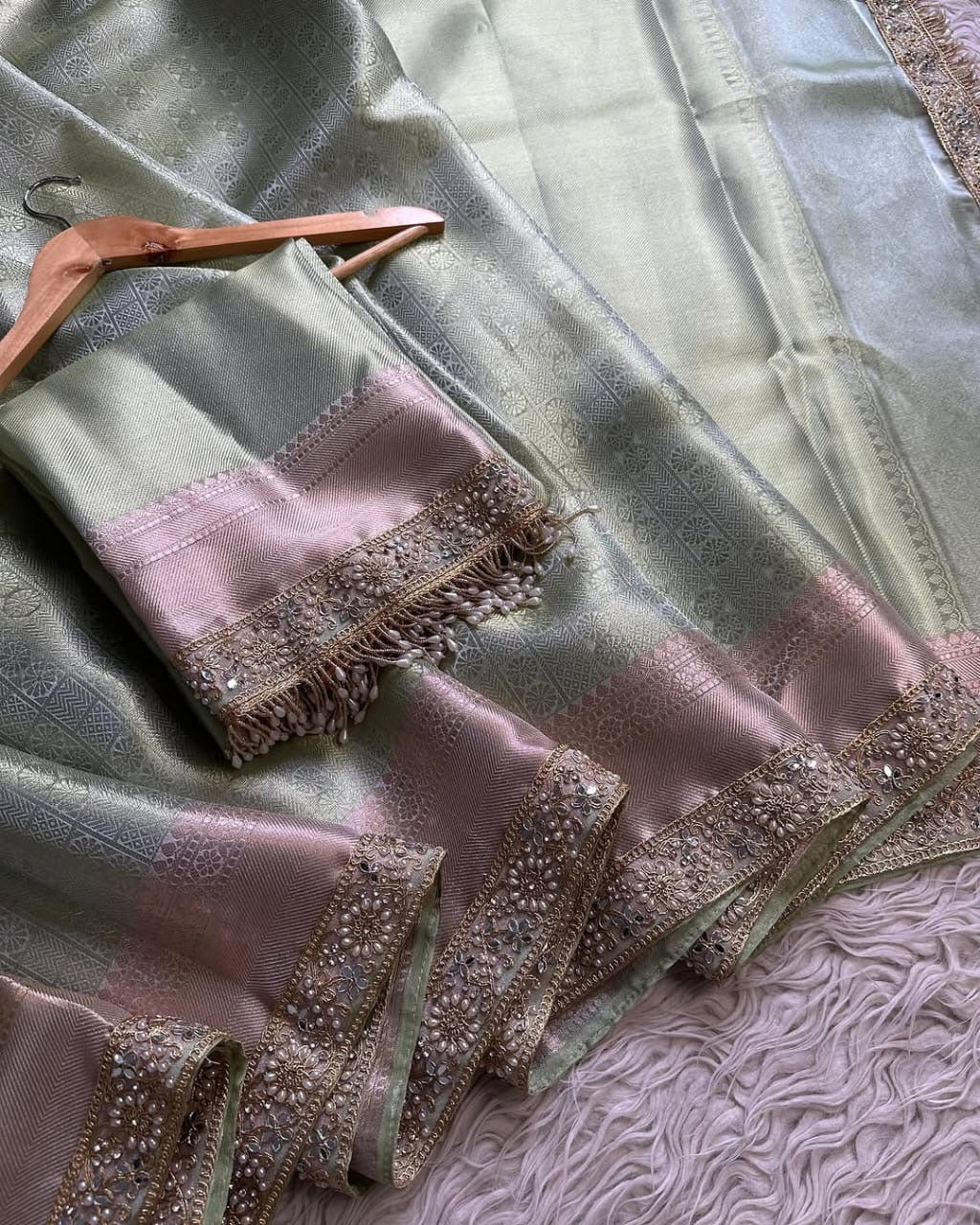 Mint Mohini Banarasi Saree