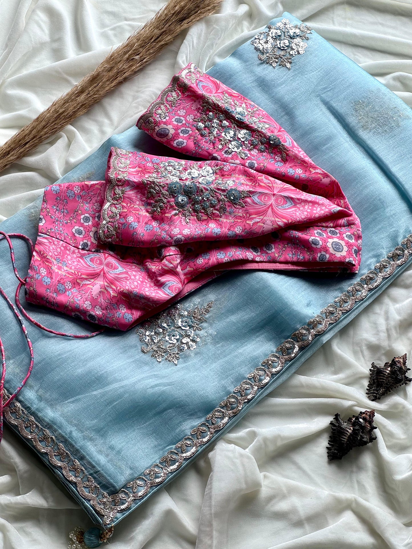 Ocean Rose Saree