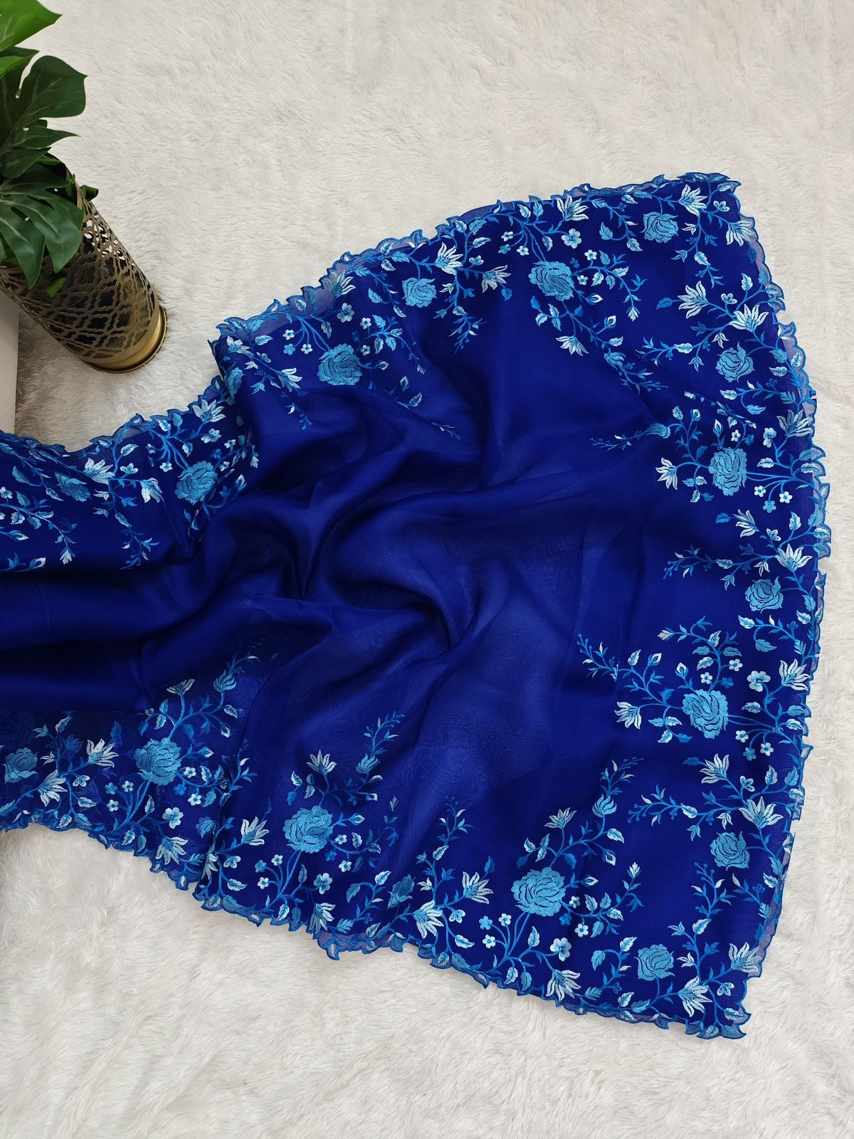 Azure Bloom Saree