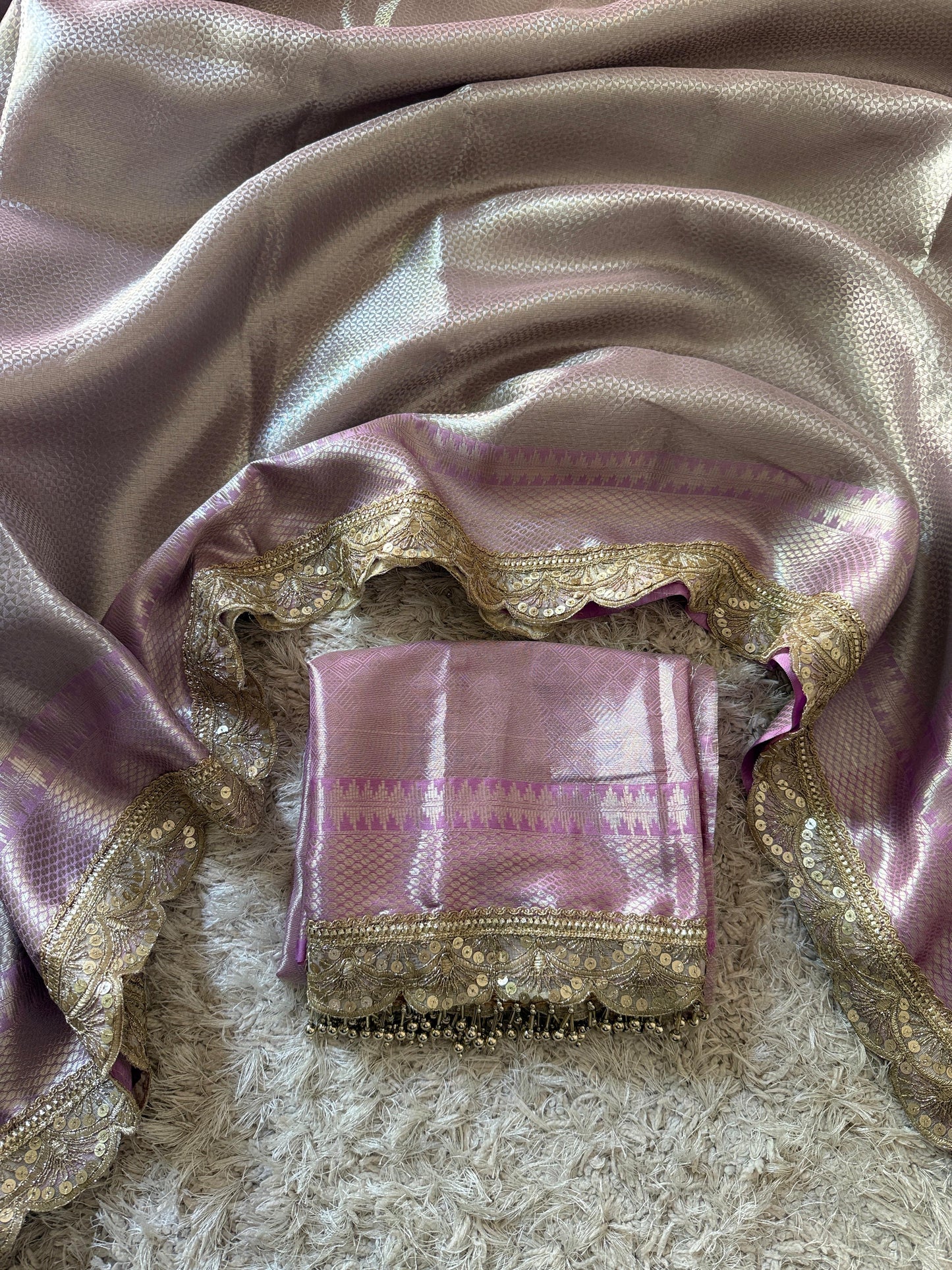 Lilac Noorani Banarasi Tissue Saree