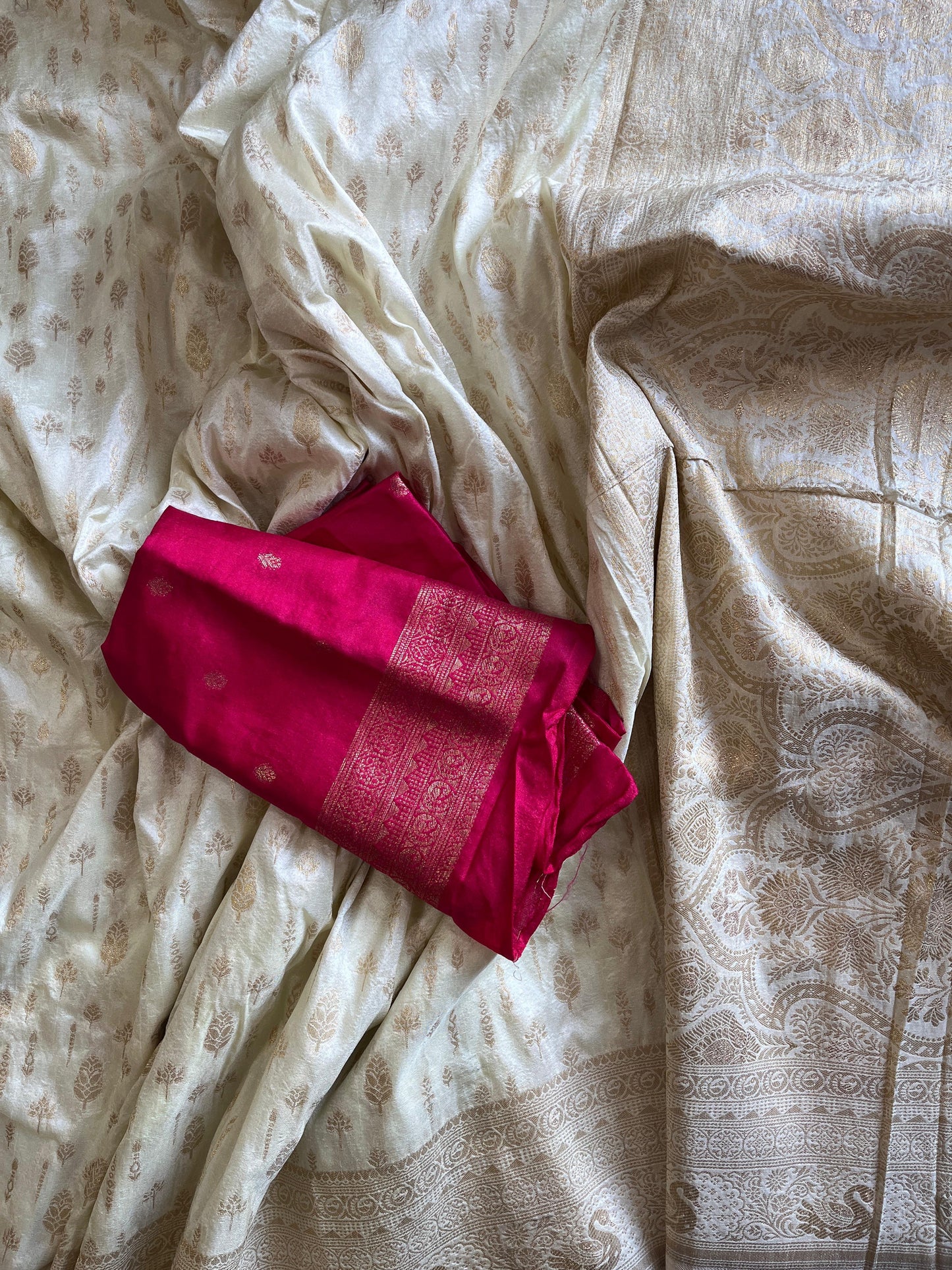 Ivory Shimmer saree
