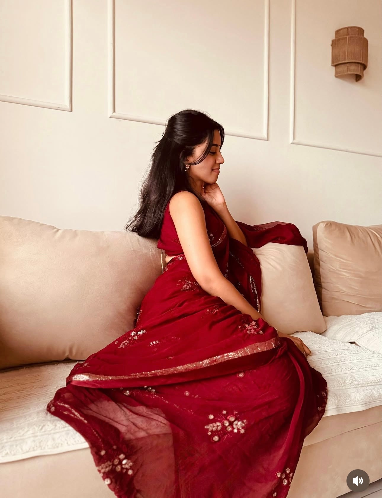 Regal Georgette Saree(Maroon)