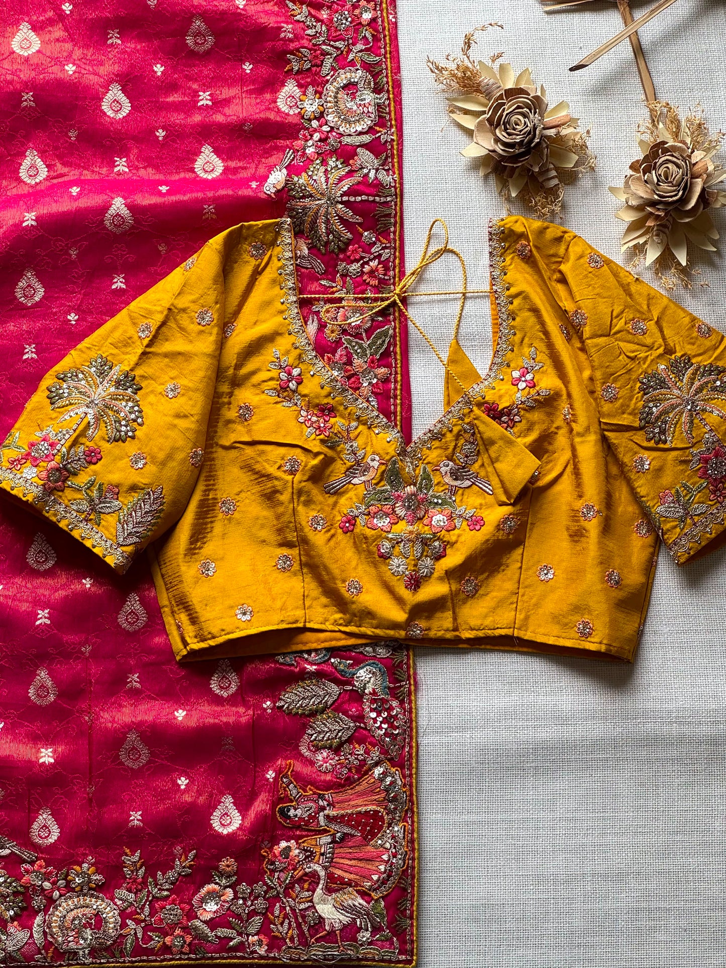 Mughal Mohini Luxe Saree(Magenta)