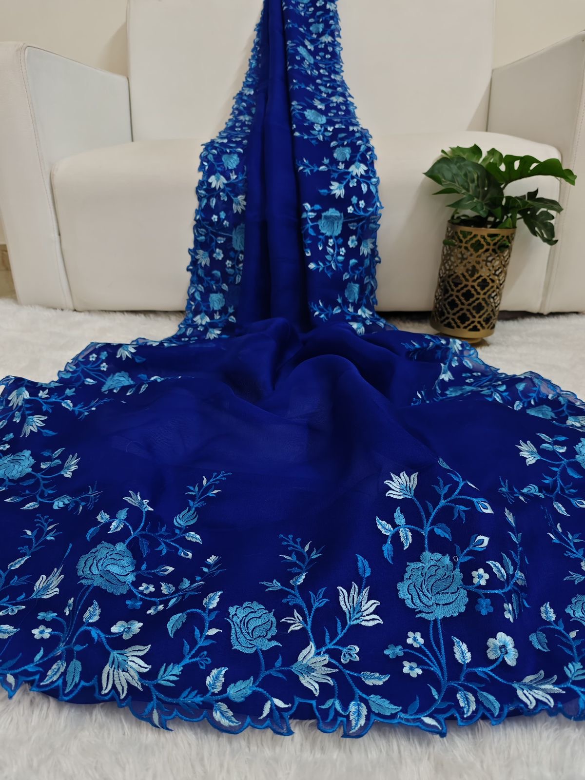 Azure Bloom Saree