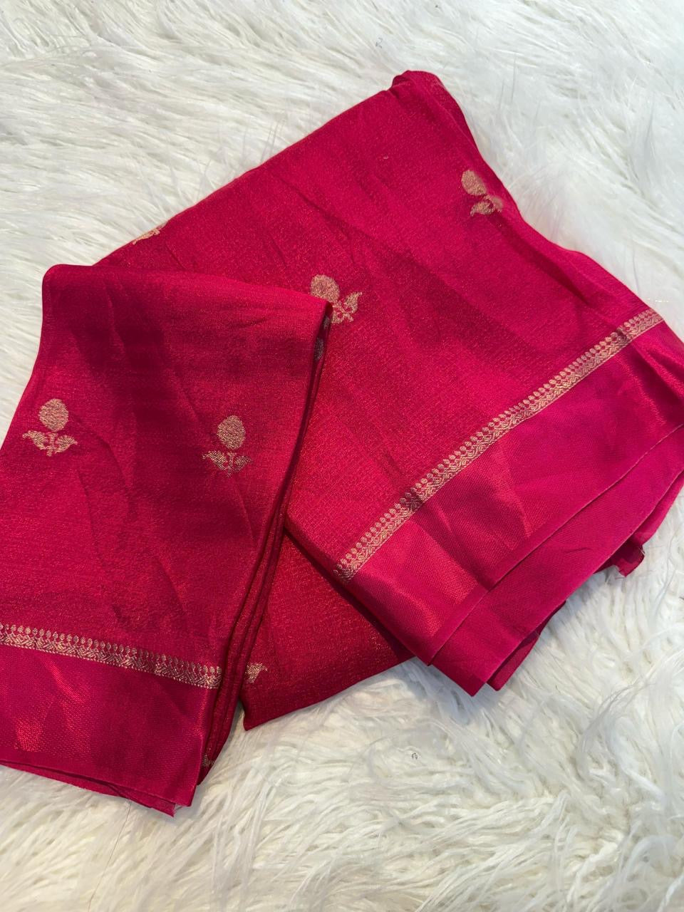 Chandrika Viscose Saree(Red)