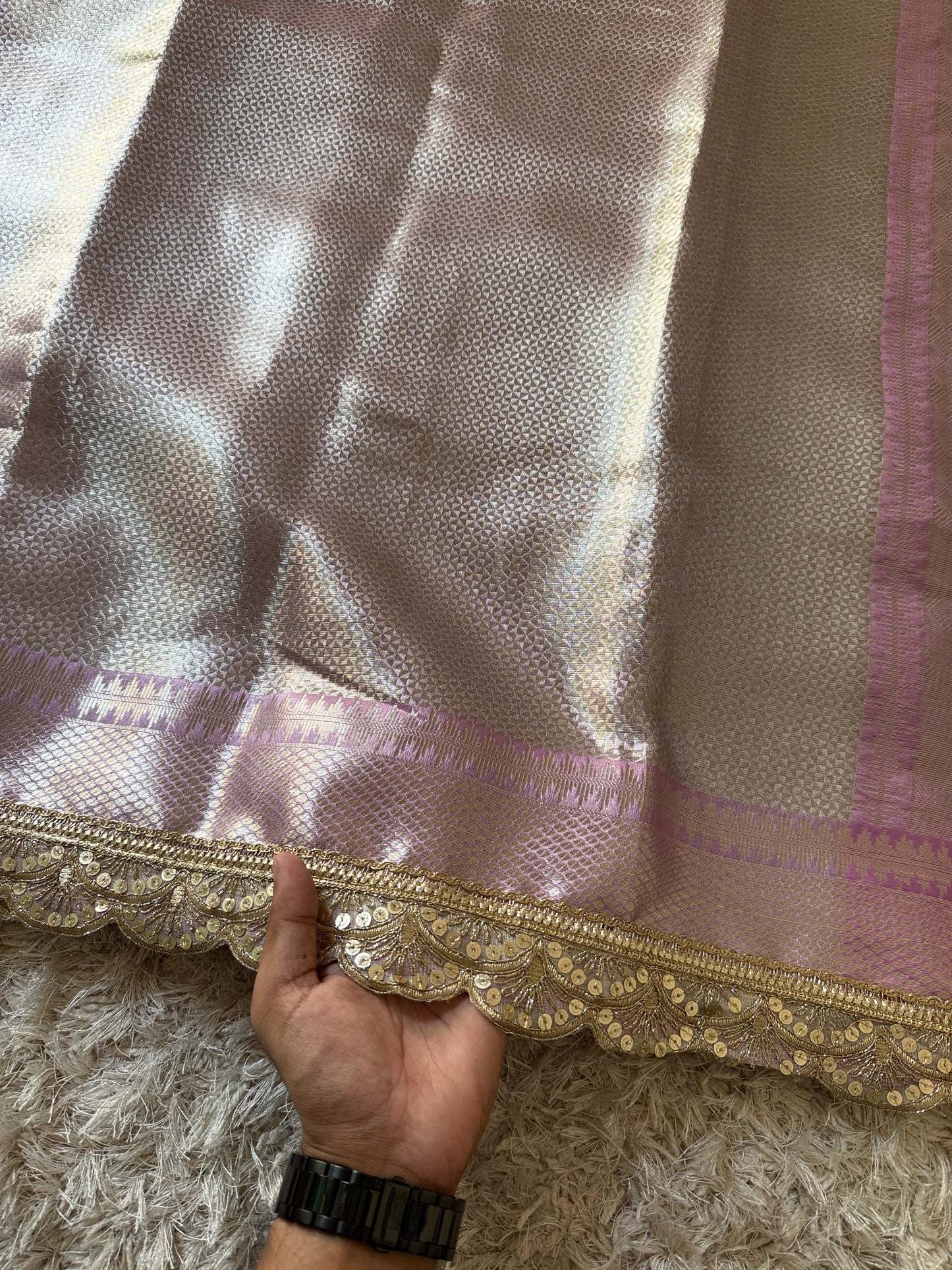 Lilac Noorani Banarasi Tissue Saree