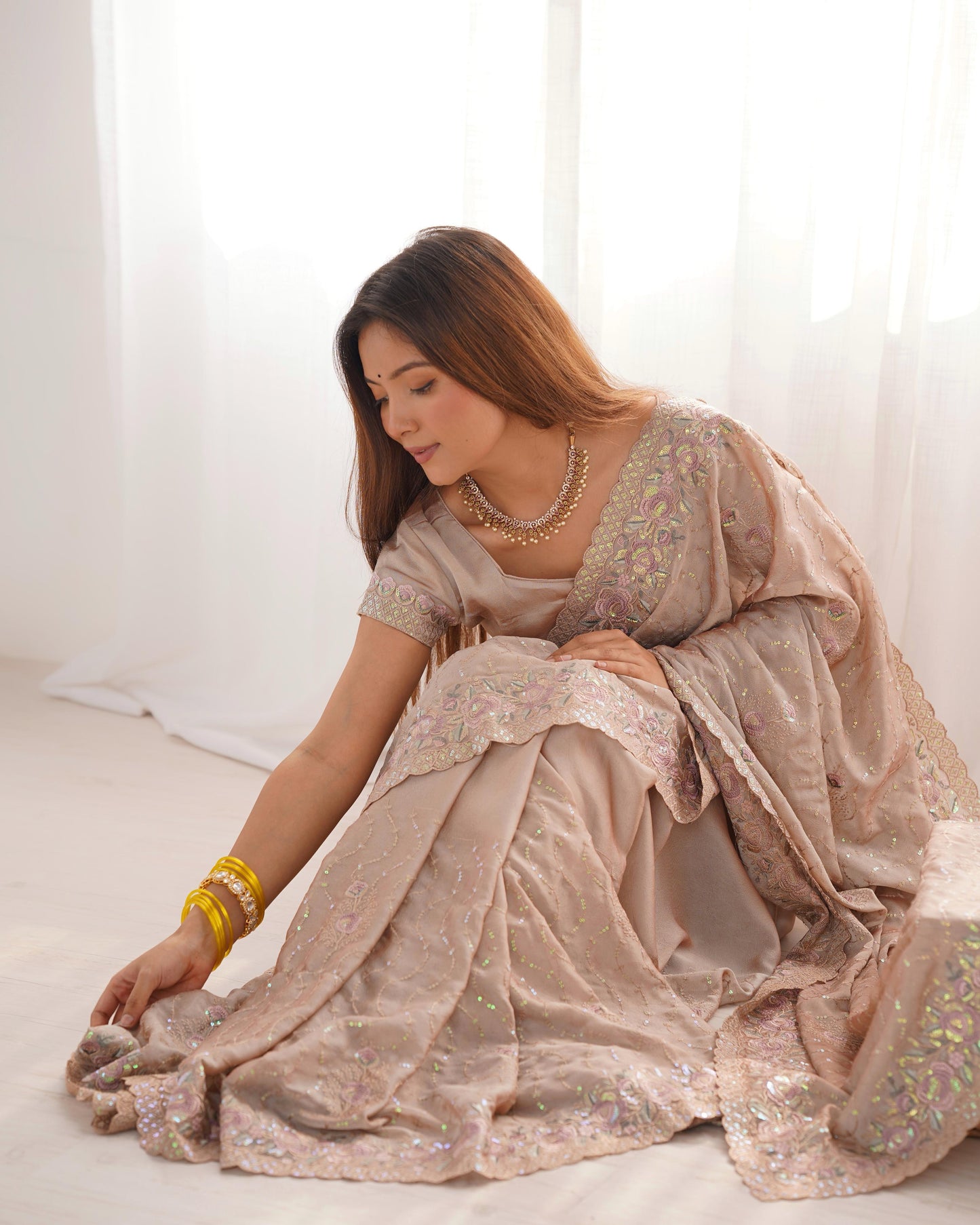 Vintage Blush Saree