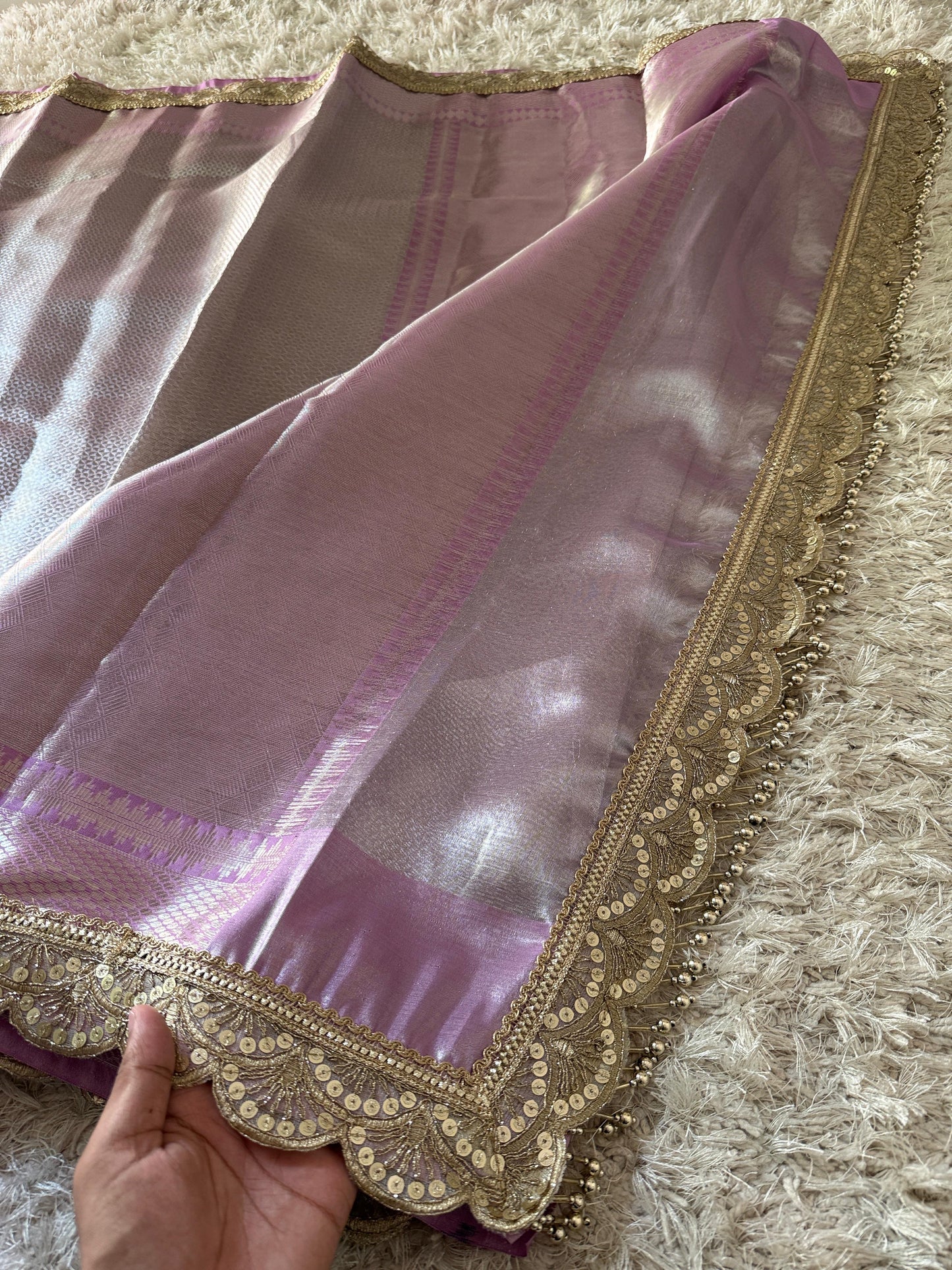 Lilac Noorani Banarasi Tissue Saree