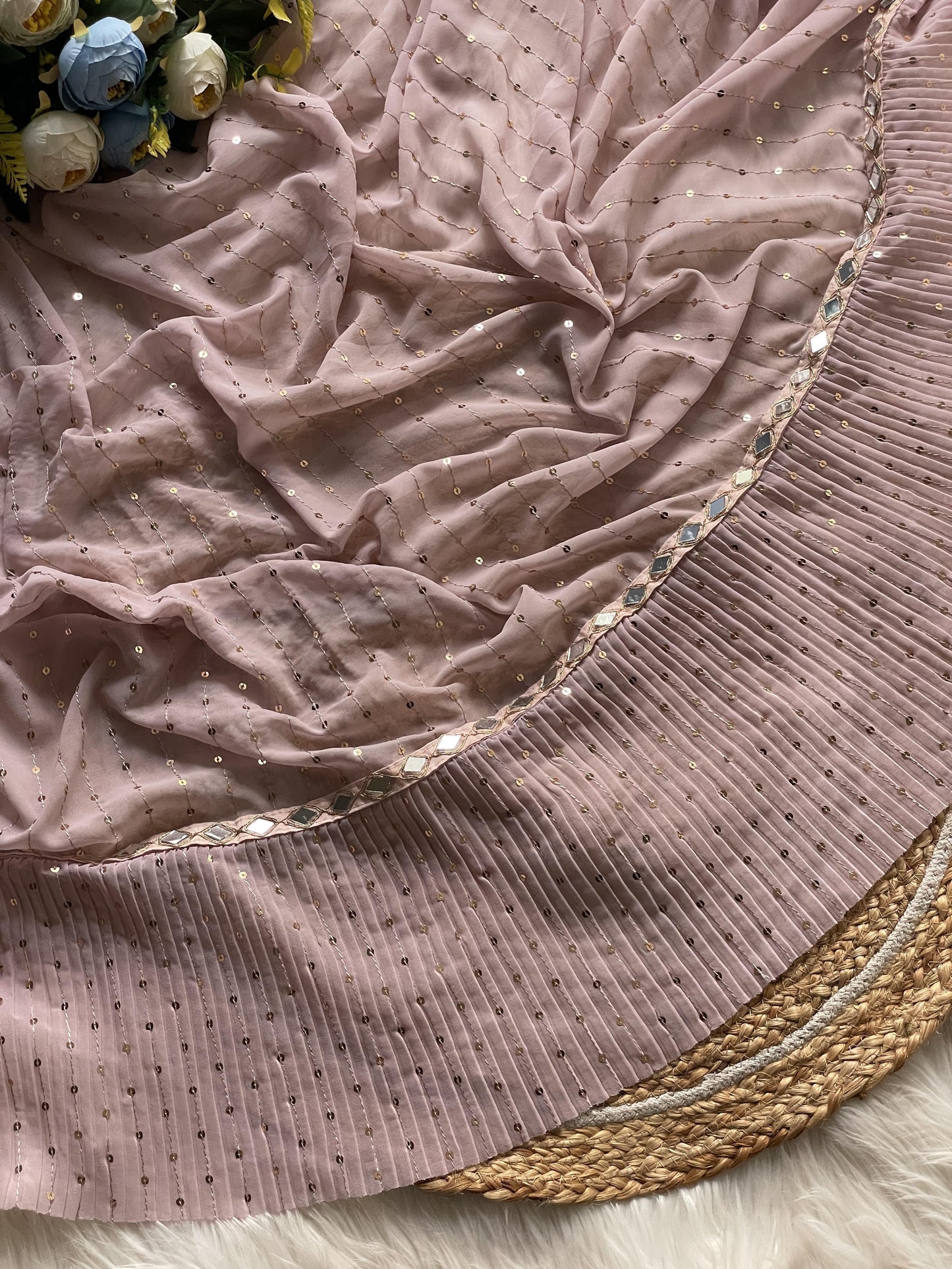 Rosewine Glow Saree