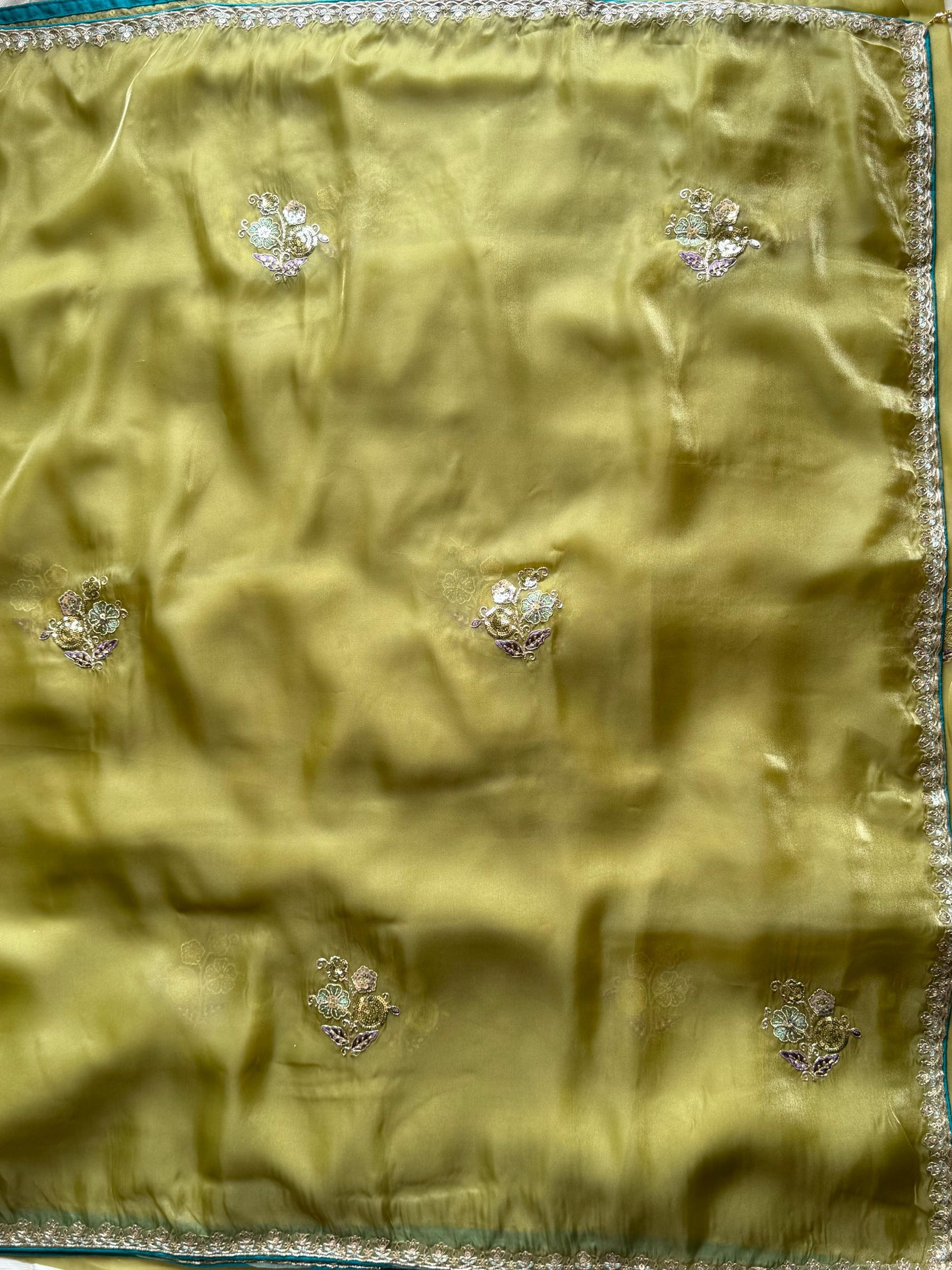 Noor e teal Saree