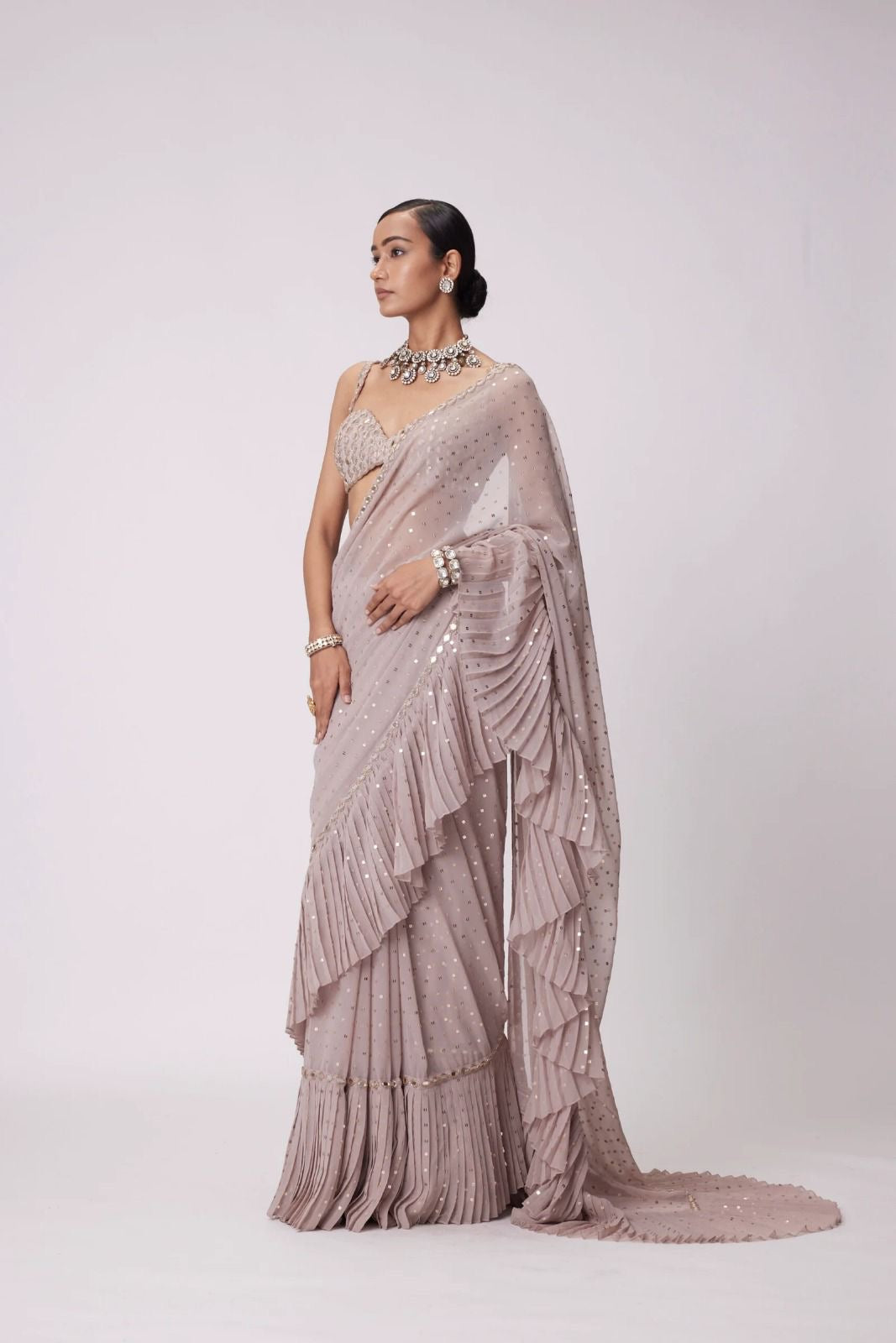 Rosewine Glow Saree