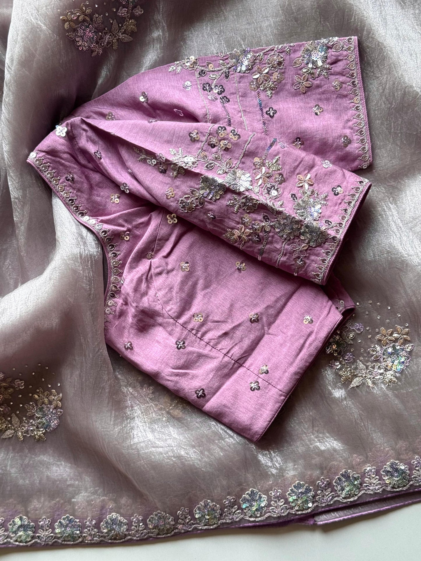 Lavender luxe saree