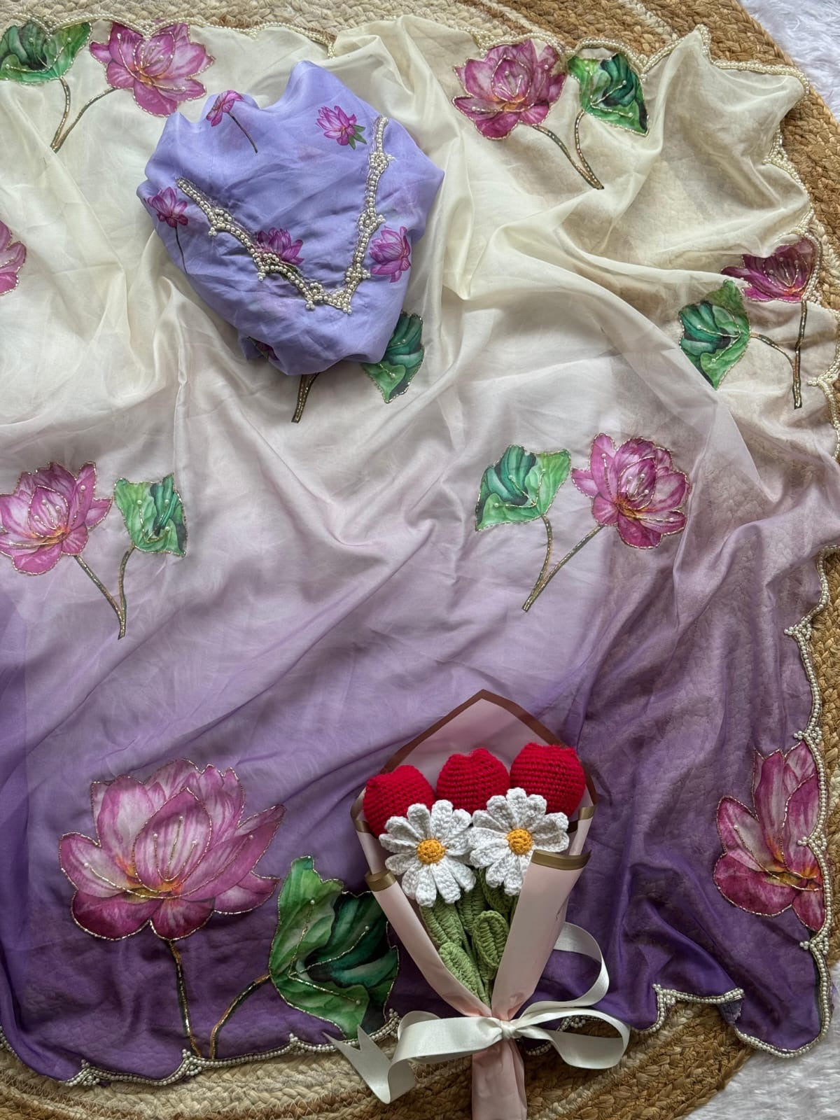 Meredith Ombre Saree(Purple)
