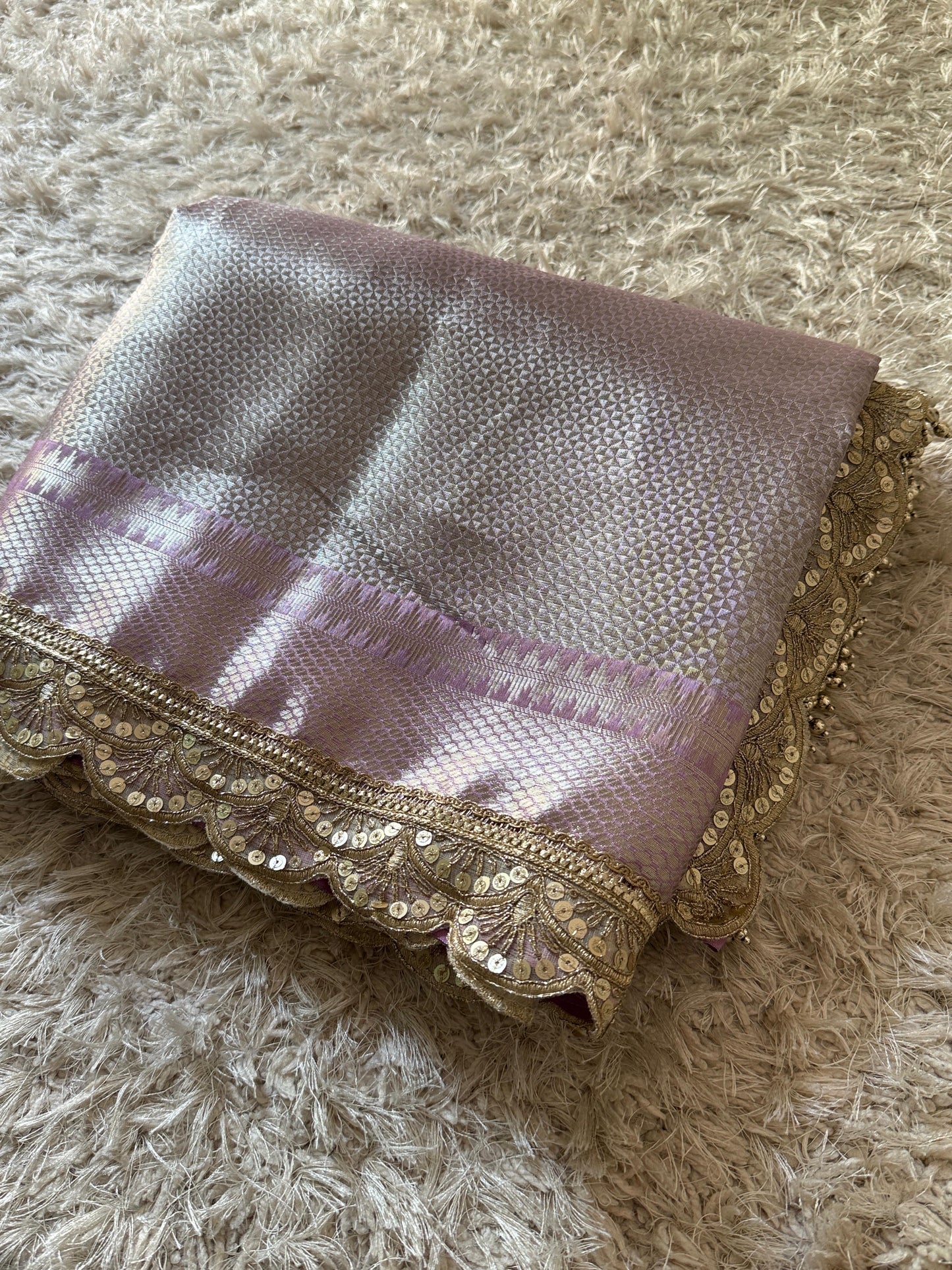 Lilac Noorani Banarasi Tissue Saree