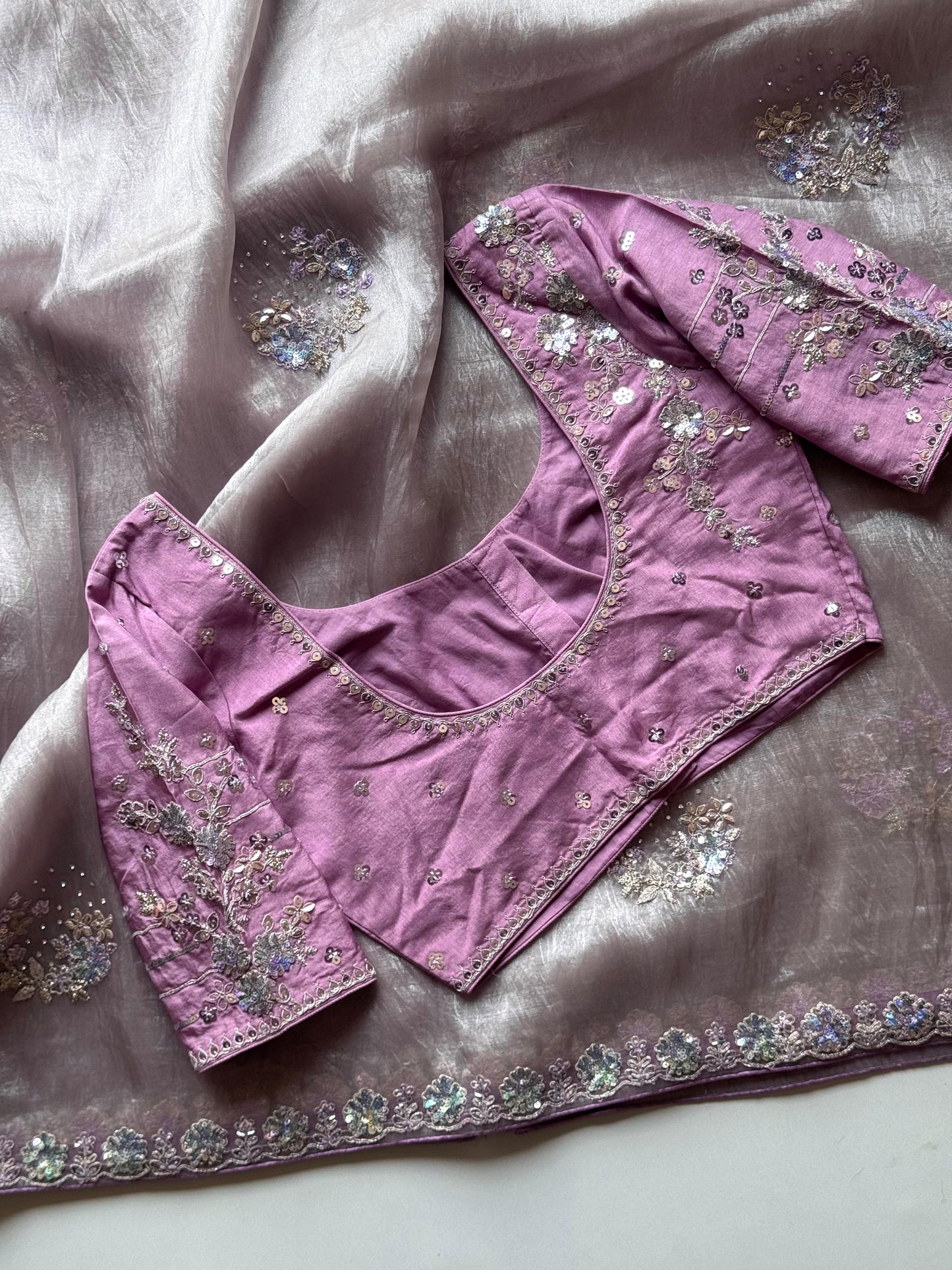 Lavender luxe saree