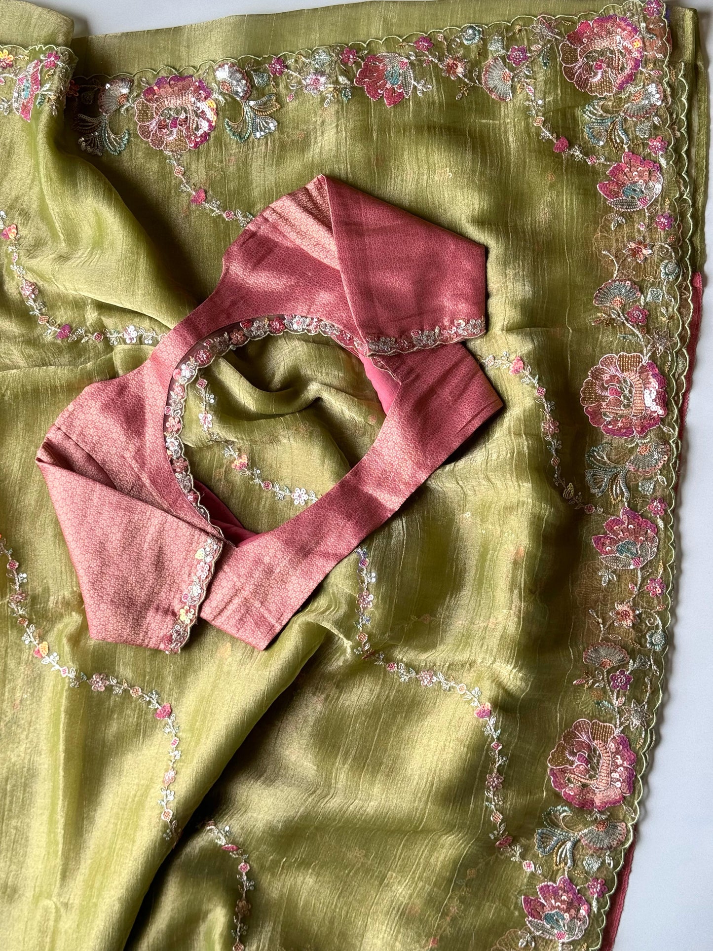 Green Shine Luxe Saree