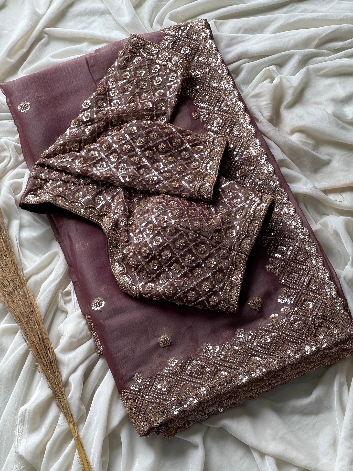 Mocha Luxe Saree