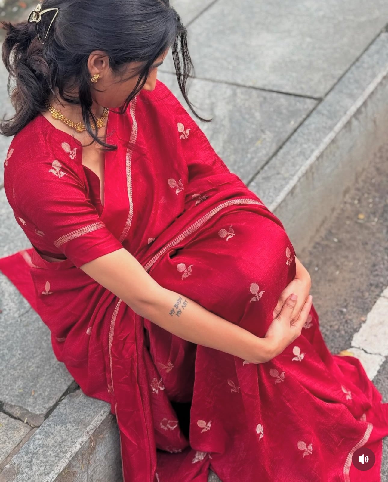 Chandrika Viscose Saree(Red)