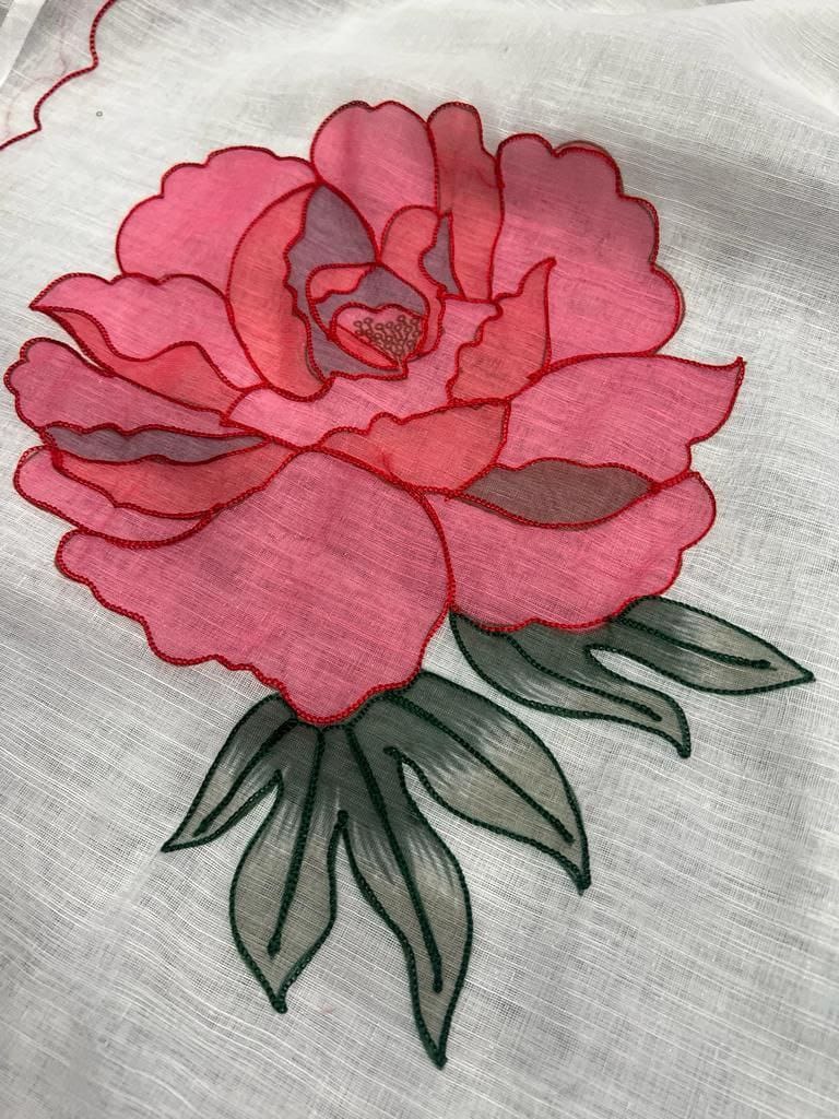 Rosette Linen Saree