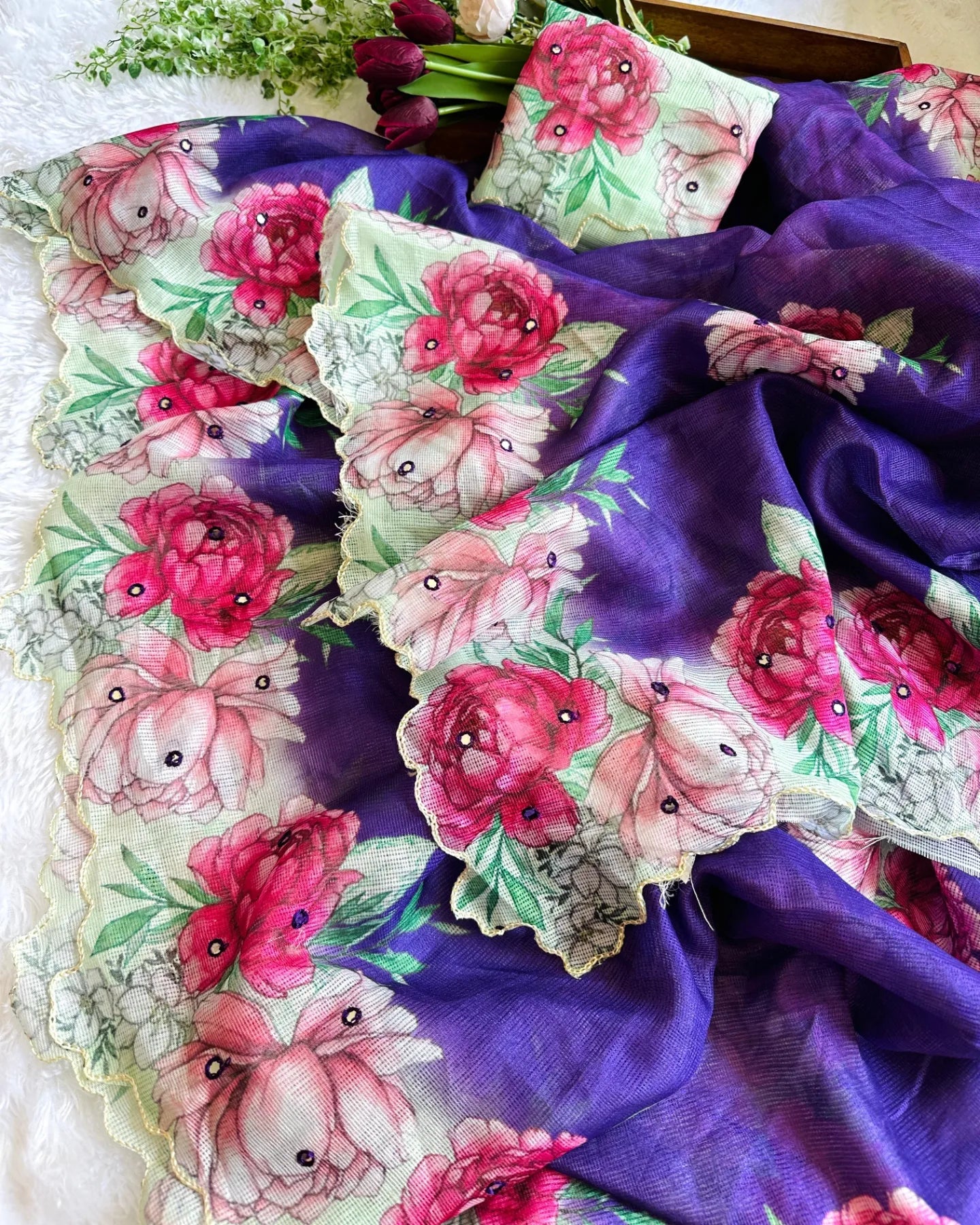Floral Kota Saree