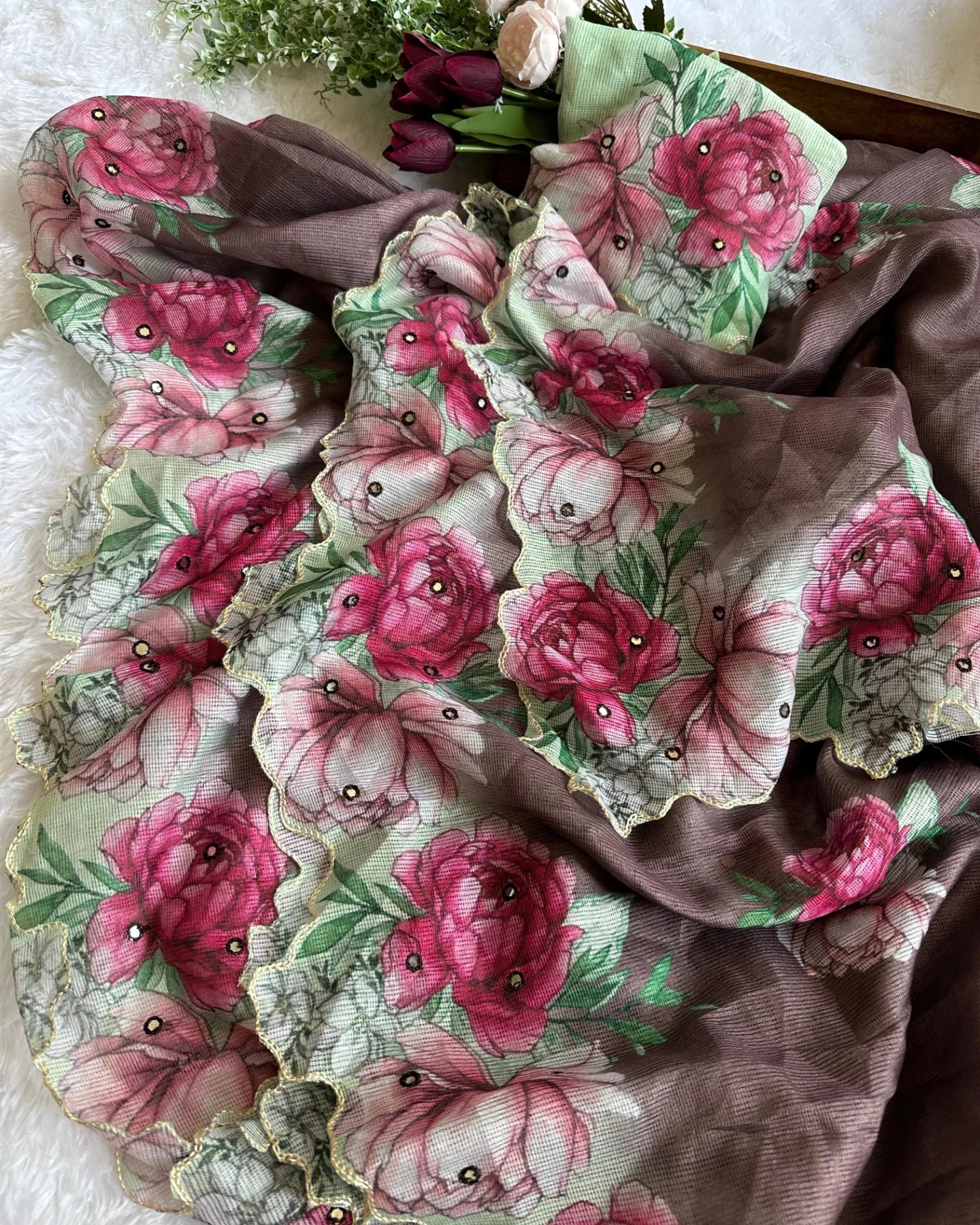 Floral Kota Saree